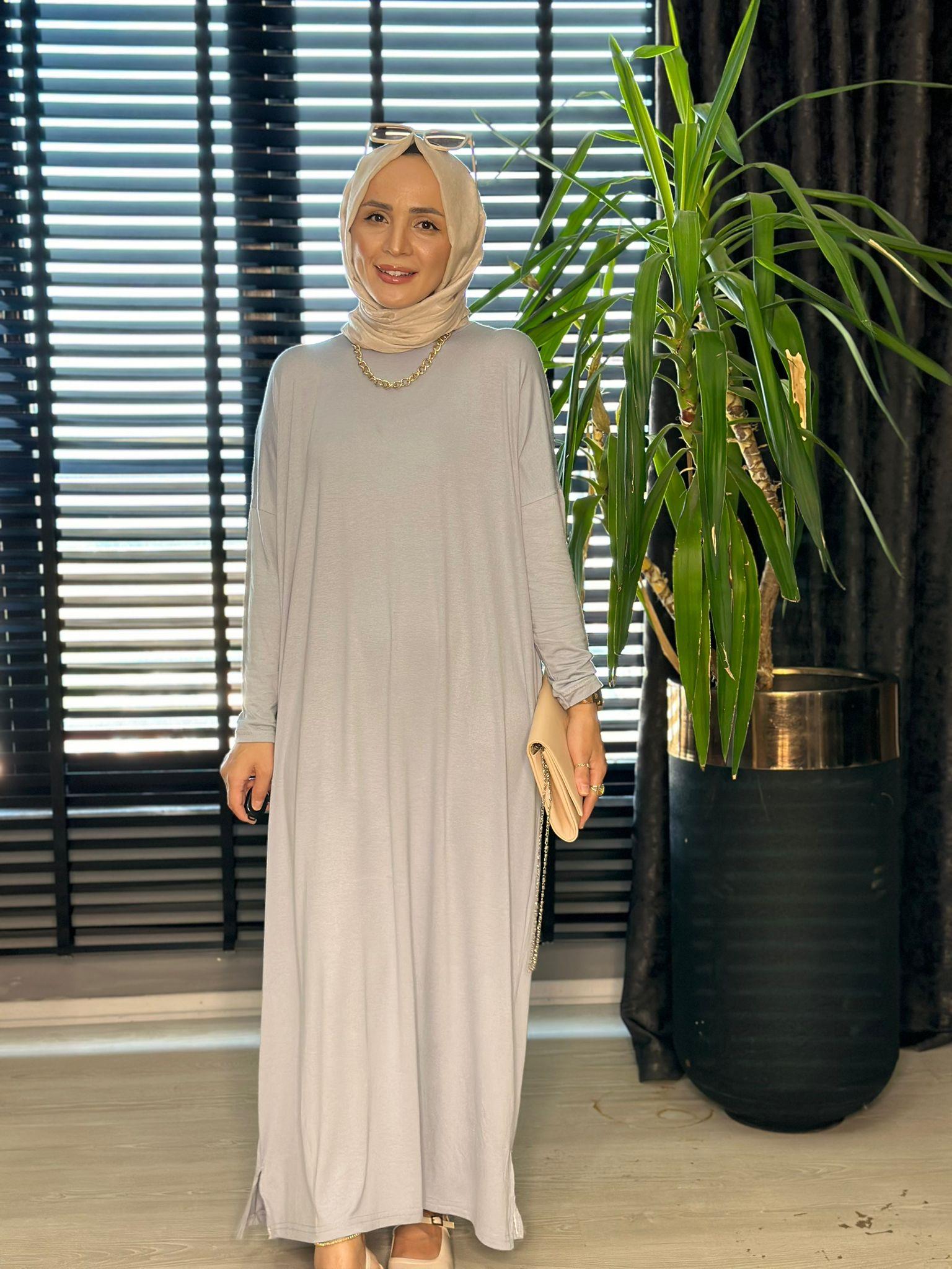 24234 PENYE ELBİSE GRİ