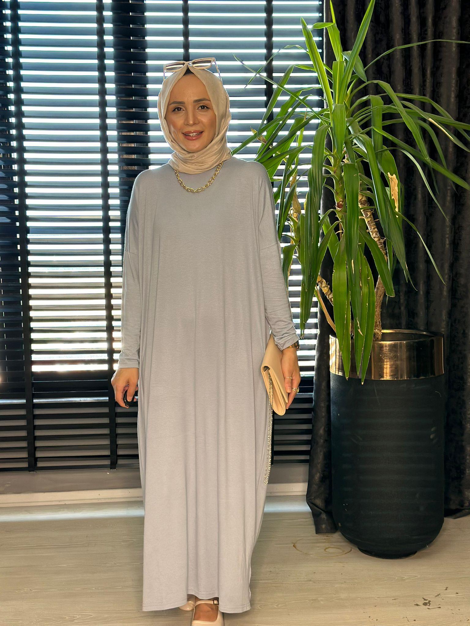 24234 PENYE ELBİSE GRİ