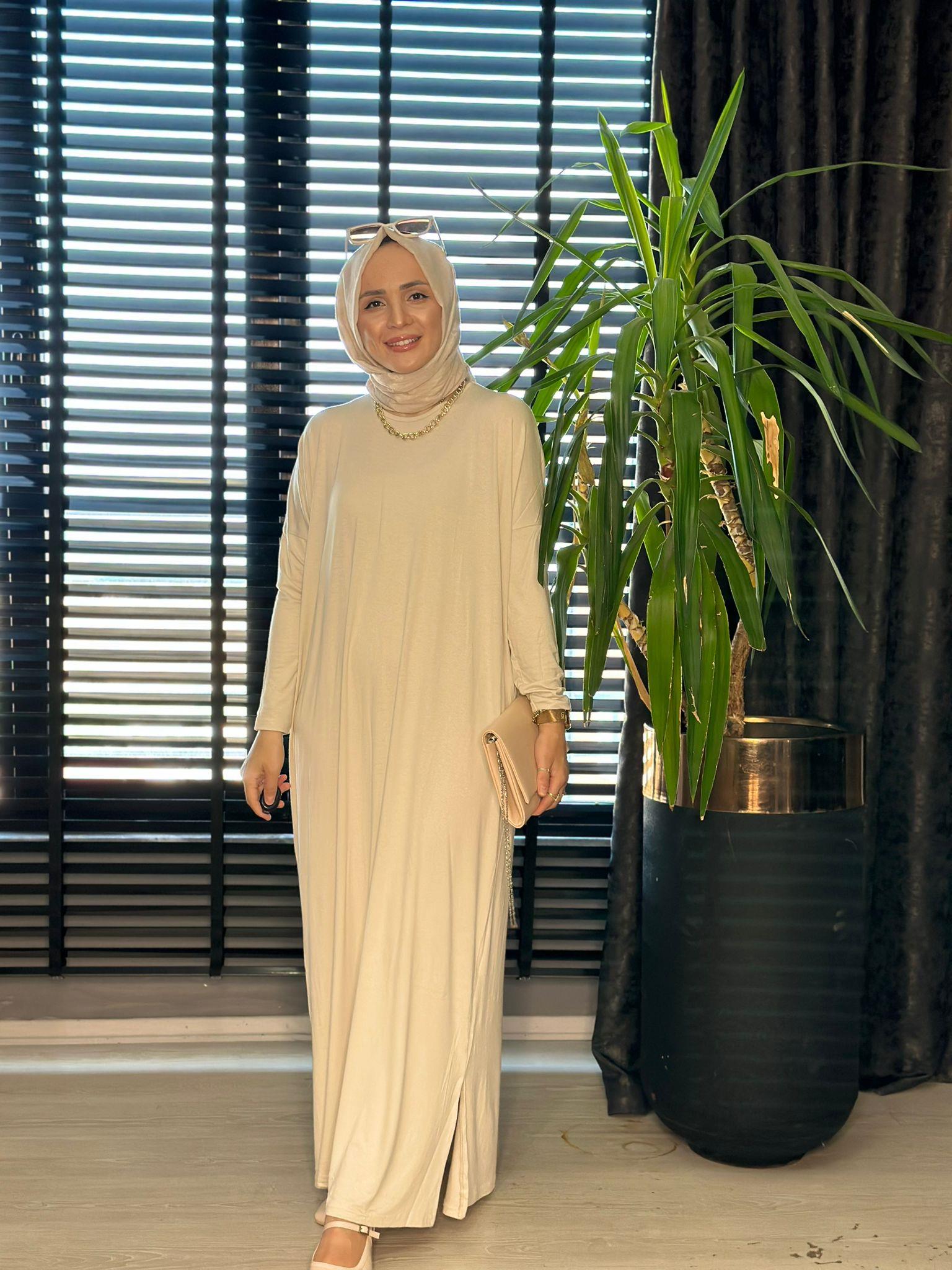 24234 PENYE ELBİSE KREM 