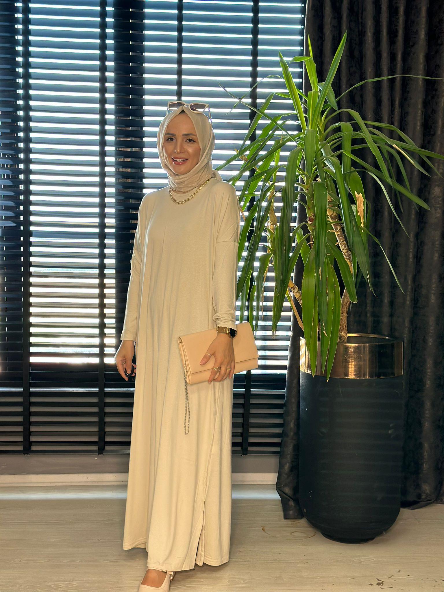 24234 PENYE ELBİSE KREM 