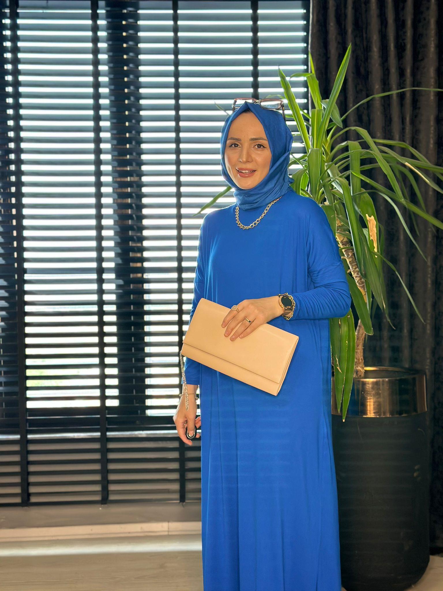 24234 PENYE ELBİSE MAVİ