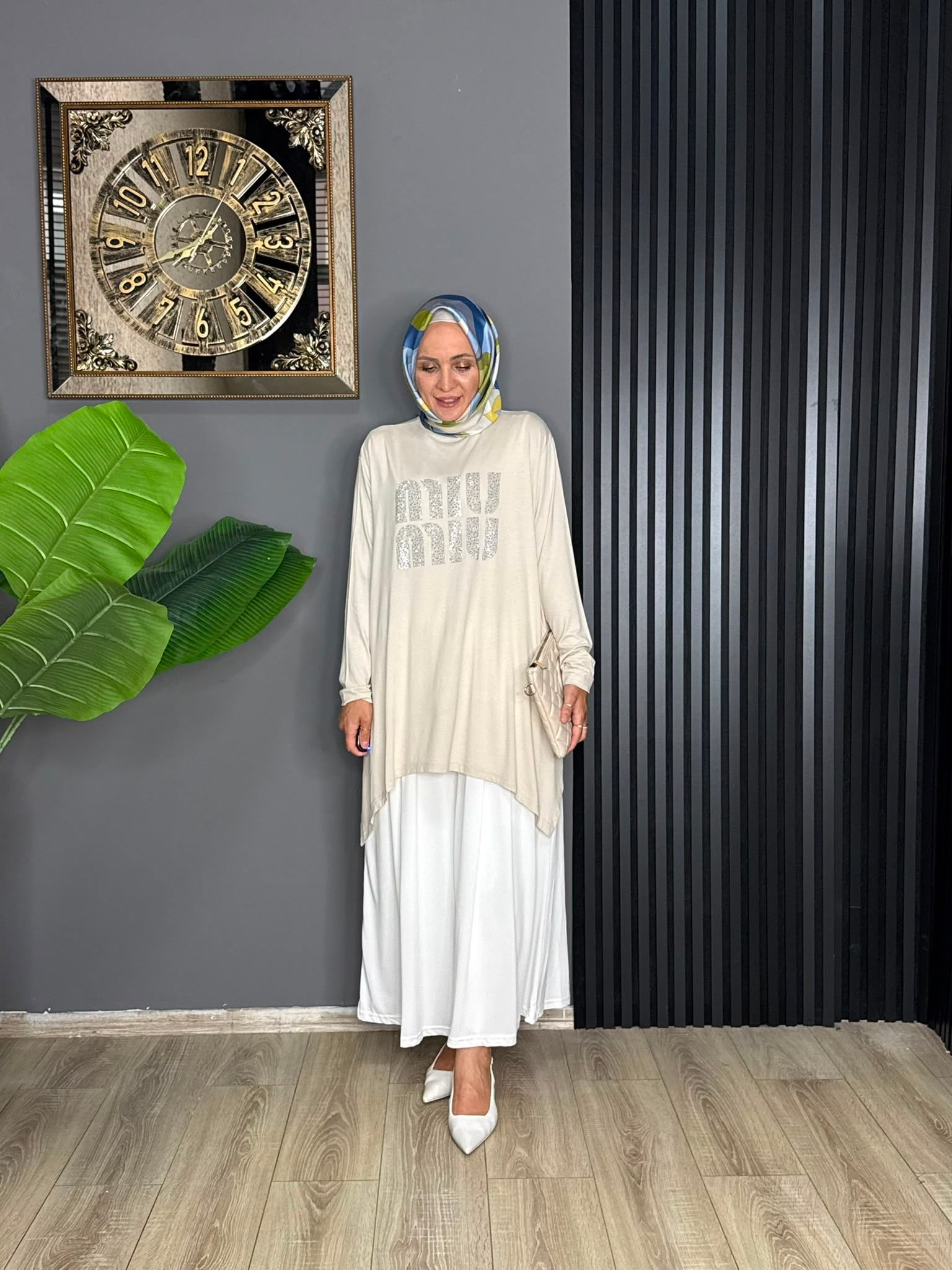 24277 MİU MİU PENYE TUNİK KREM STD
