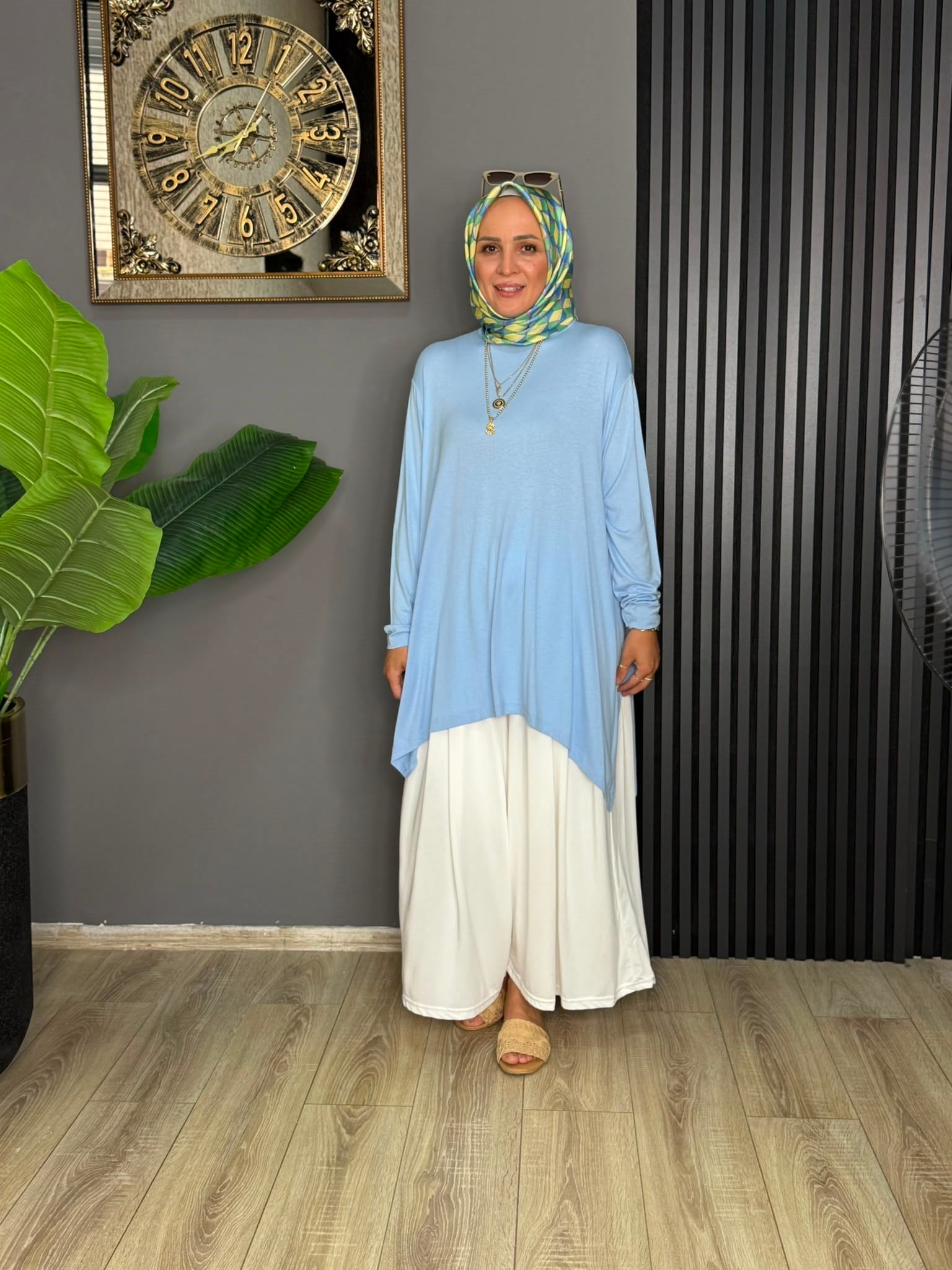 24278  PENYE KUMAŞ TUNİK BEBE MAVİ STD