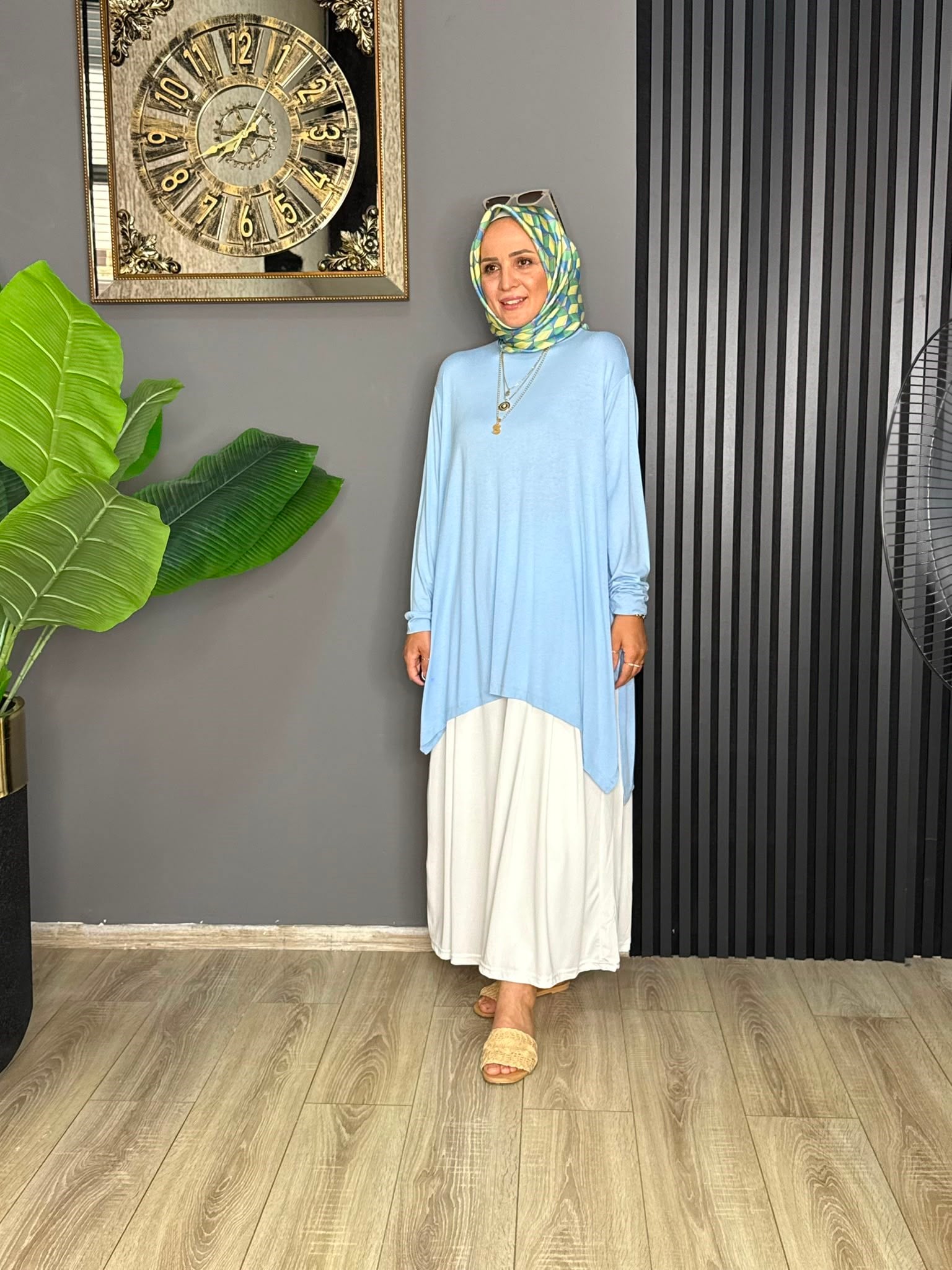 24278  PENYE KUMAŞ TUNİK BEBE MAVİ STD