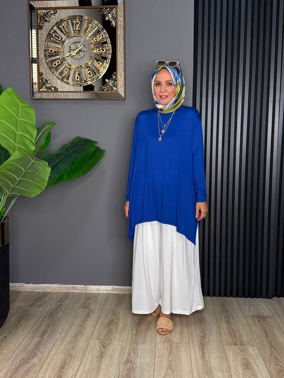 24278  PENYE KUMAŞ TUNİK SAKS MAVİ STD