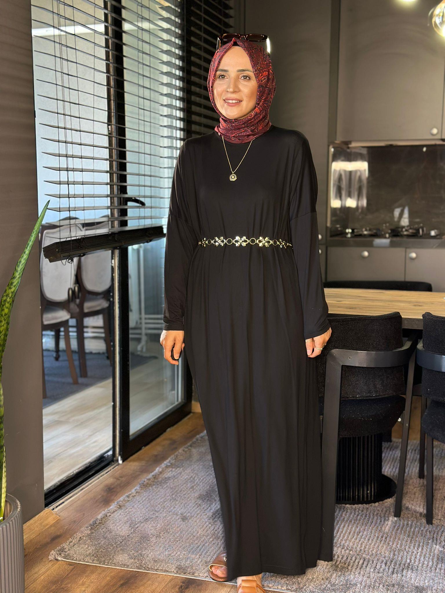 24330 SİYAH PENYE ELBİSE STD