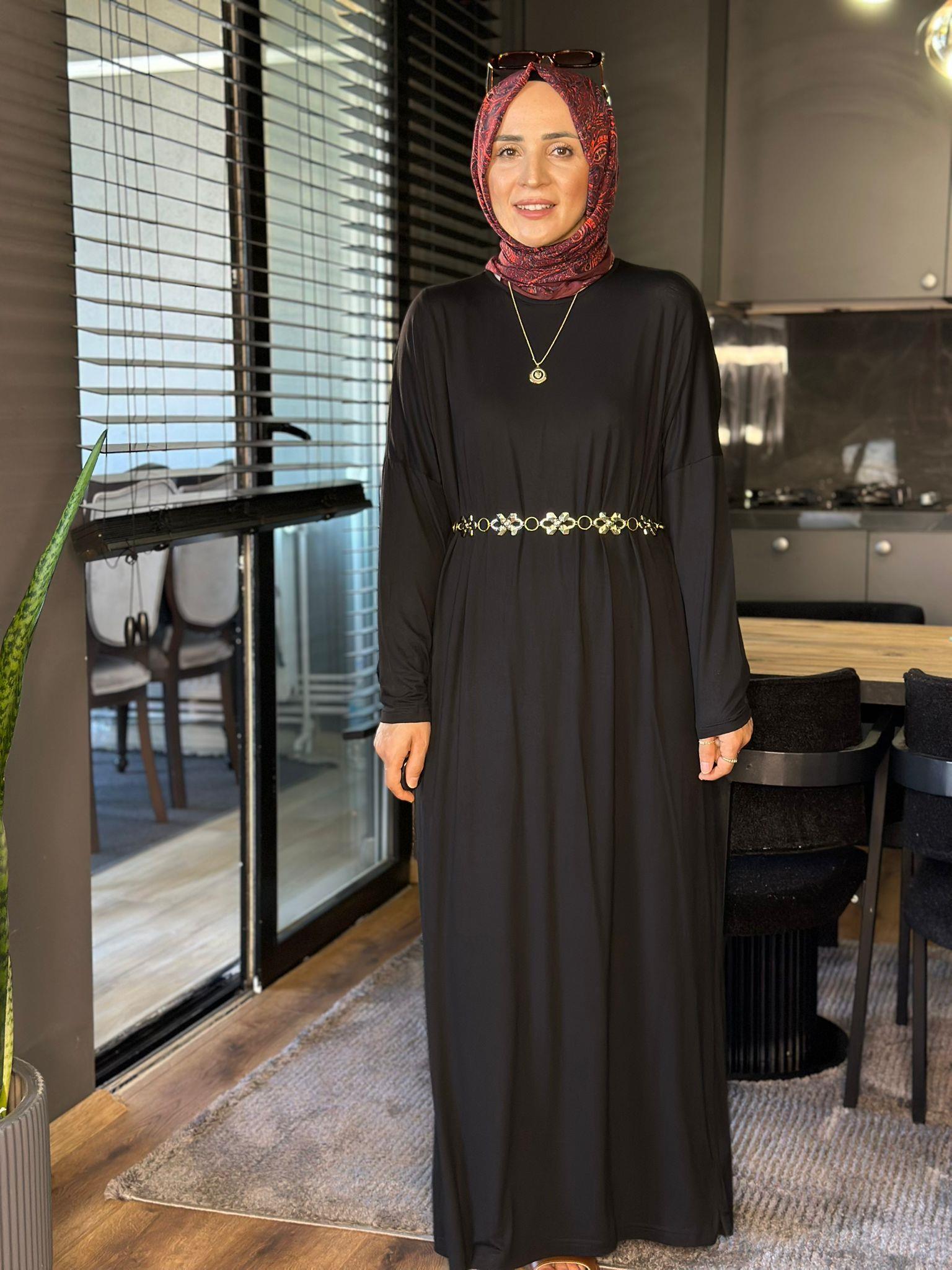 24330 SİYAH PENYE ELBİSE STD