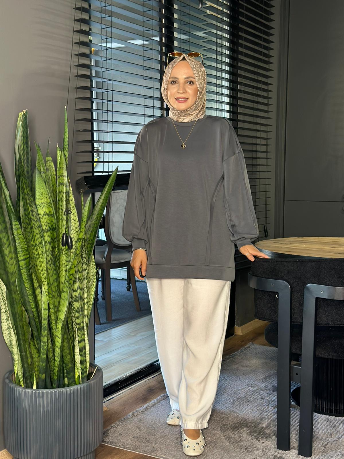 24334 OYSHO TUNİK GRİ 