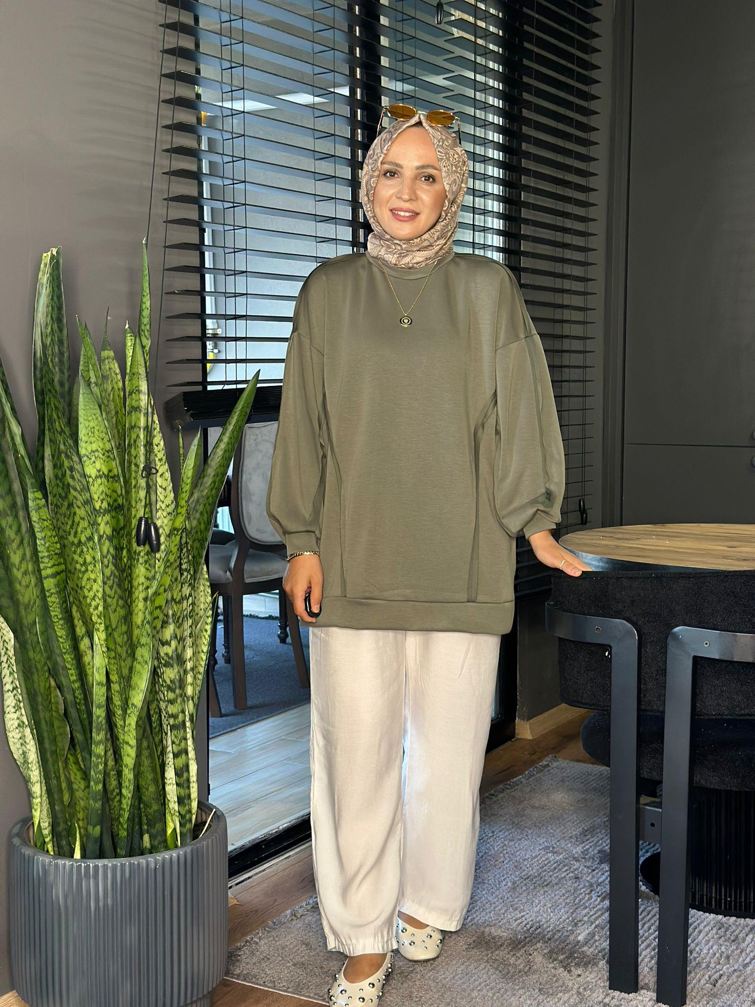 24334 OYSHO TUNİK MİNT YEŞİLİ 