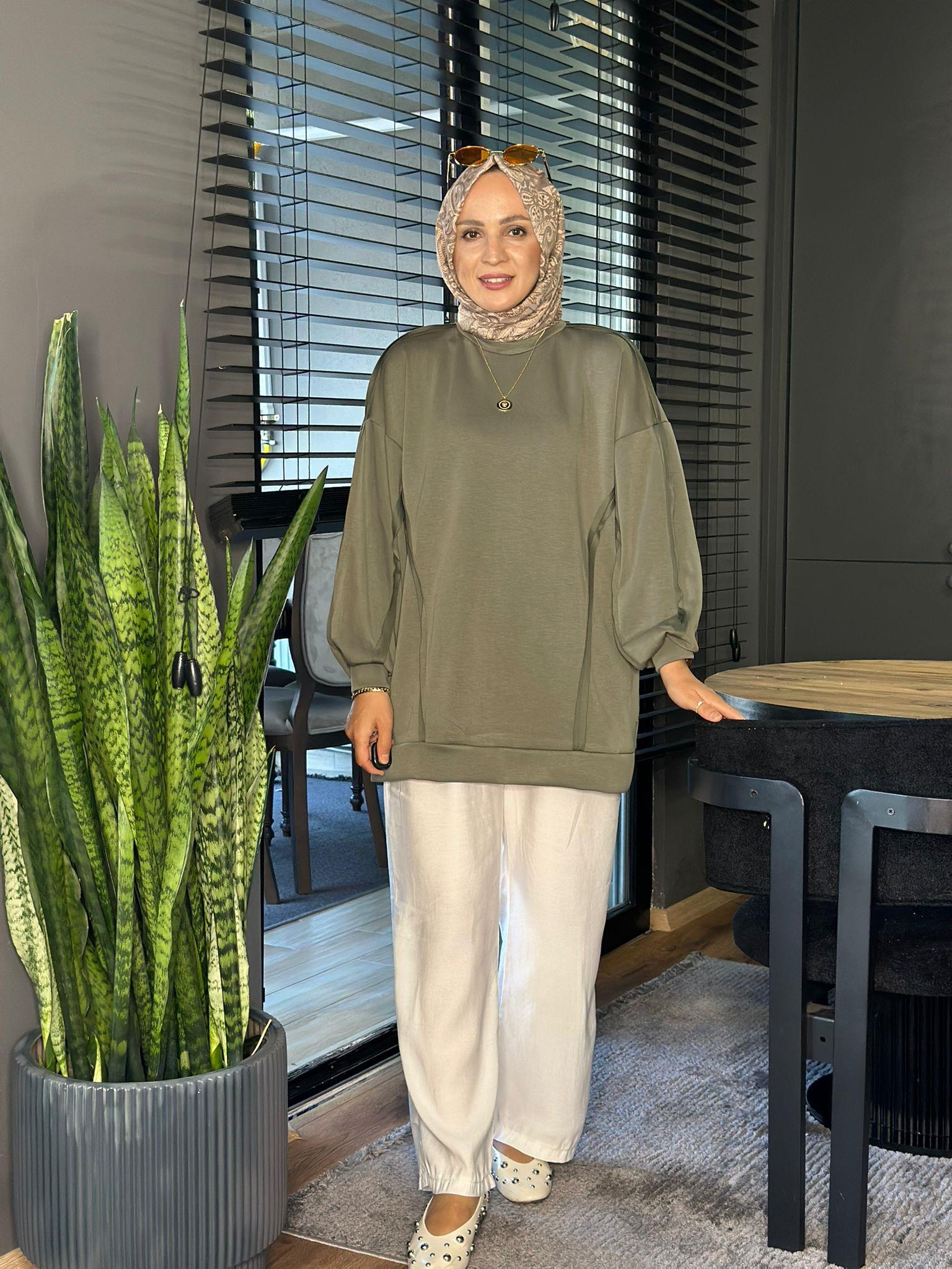 24334 OYSHO TUNİK MİNT YEŞİLİ 