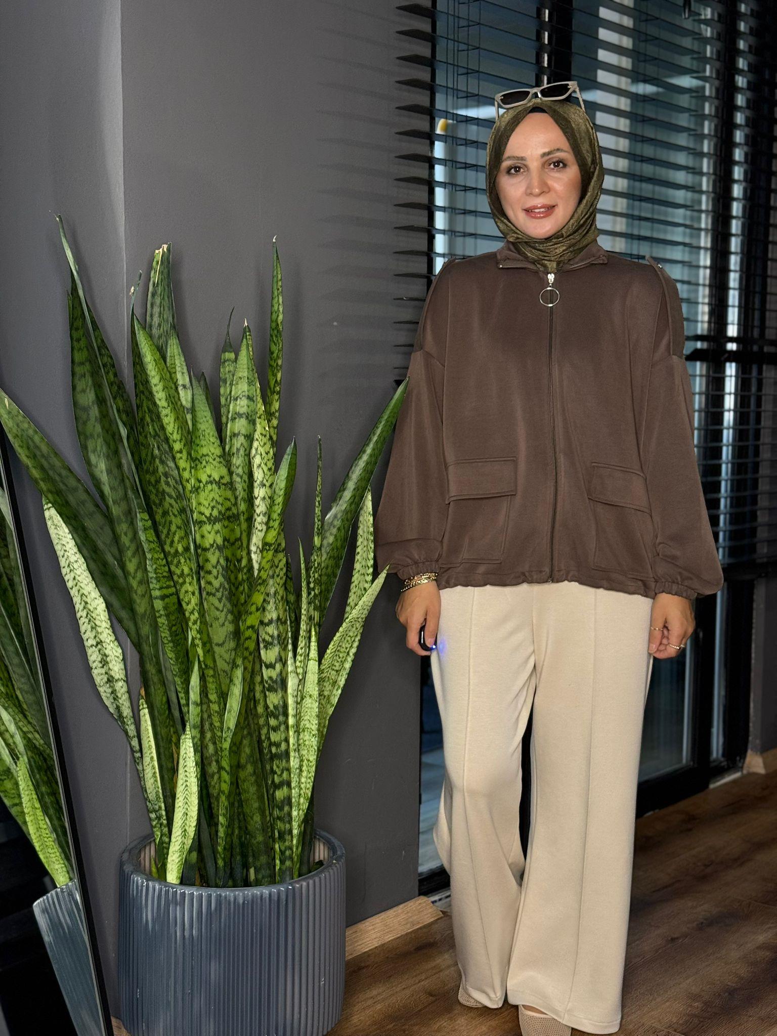 24354 CEPLİ KAHVE OYSHO TUNİK 