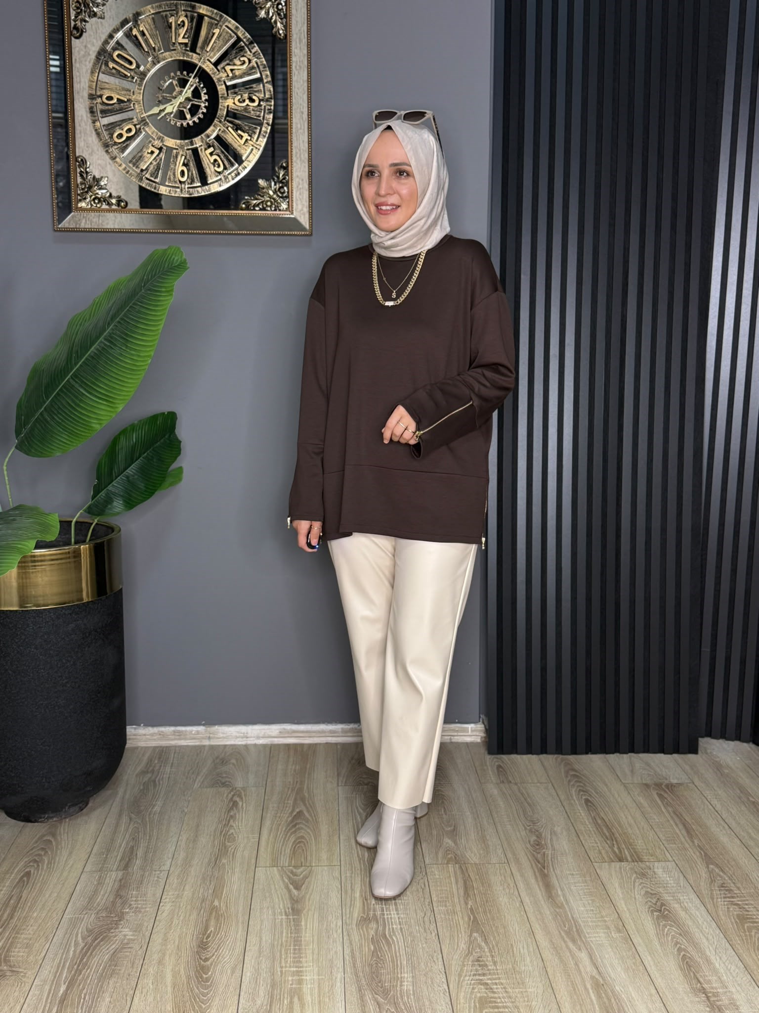 24452 LARA TUNİK KAHVERENGİ 