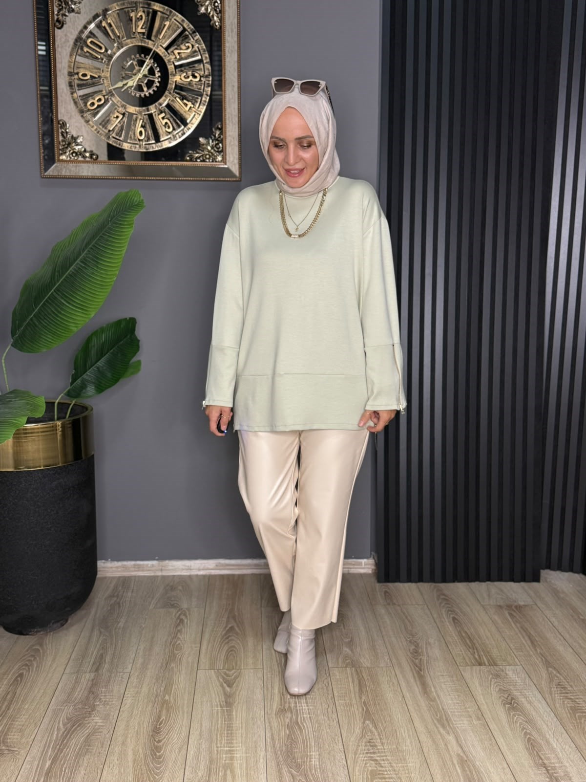 24452 LARA TUNİK MİNT YEŞİLİ 