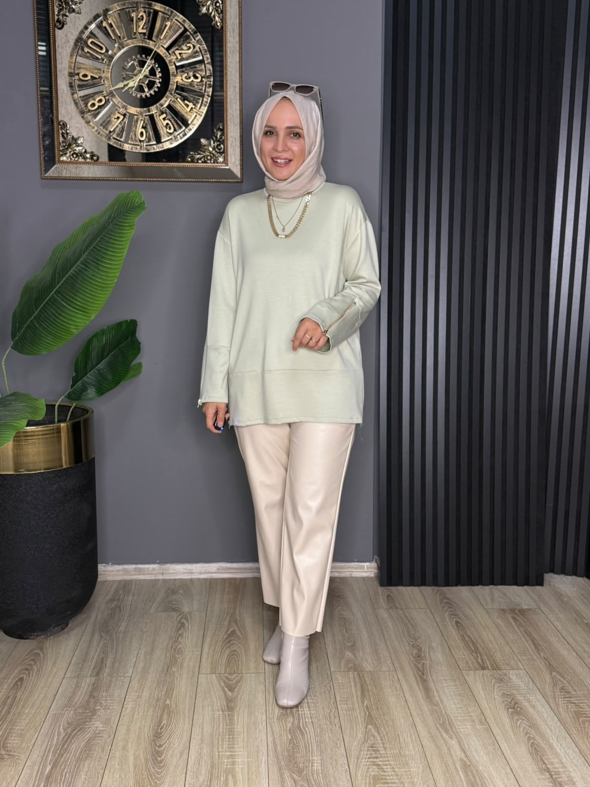 24452 LARA TUNİK MİNT YEŞİLİ 