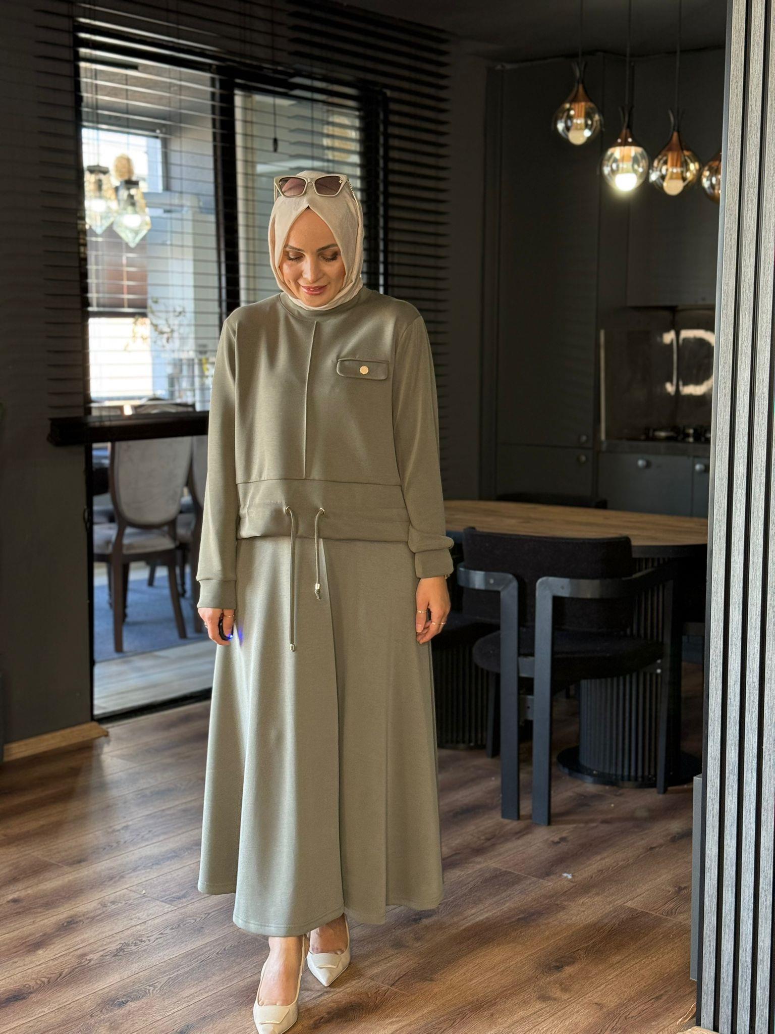2828 OYSHO ETEKLİ TAKIM YEŞİL 