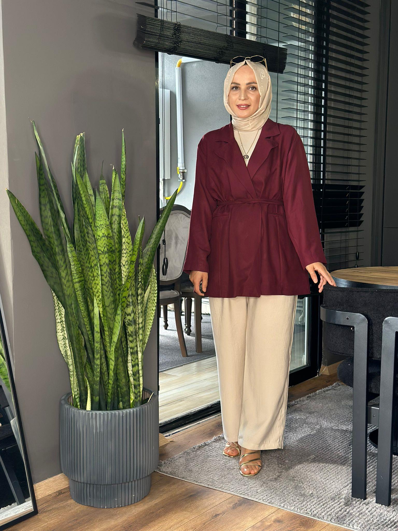 2996 KETEN CEKET BORDO 