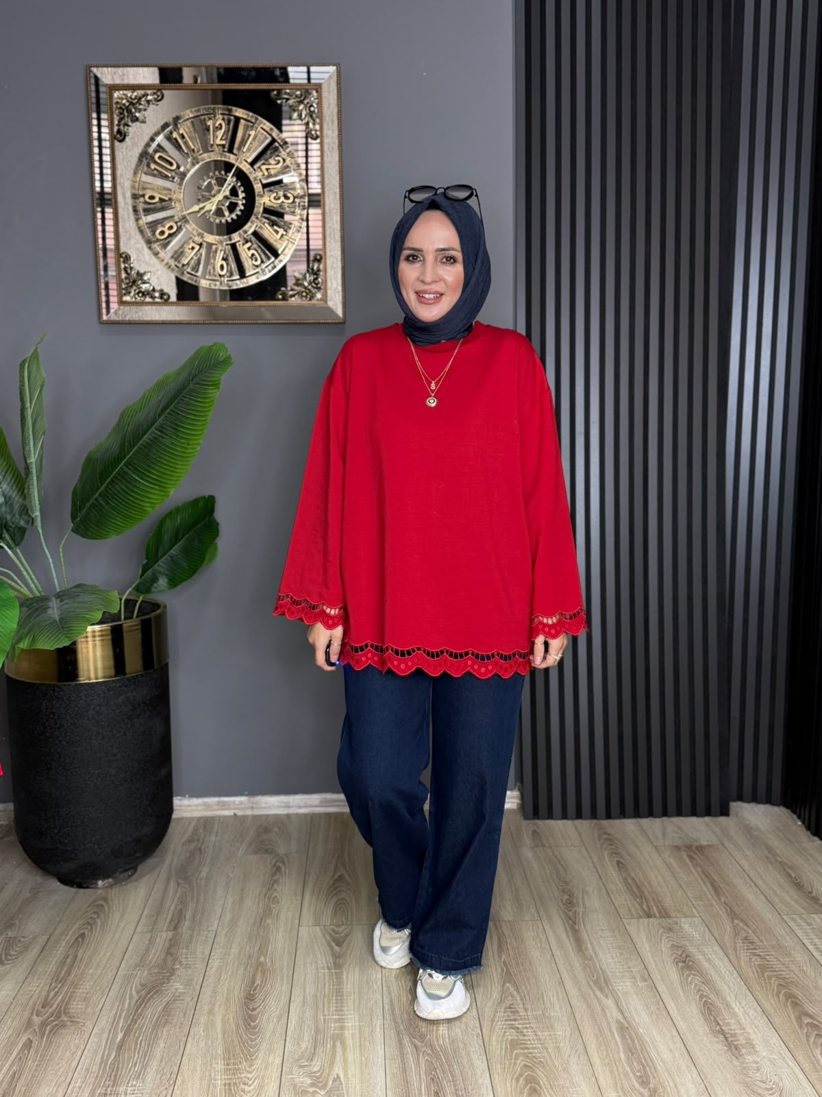 32570 ELORA TUNİK KIRMIZI 