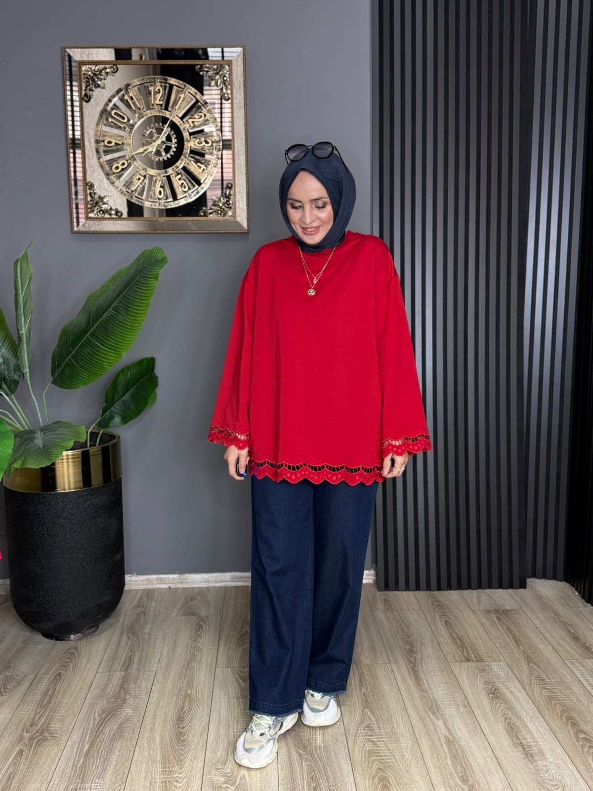 32570 ELORA TUNİK KIRMIZI 
