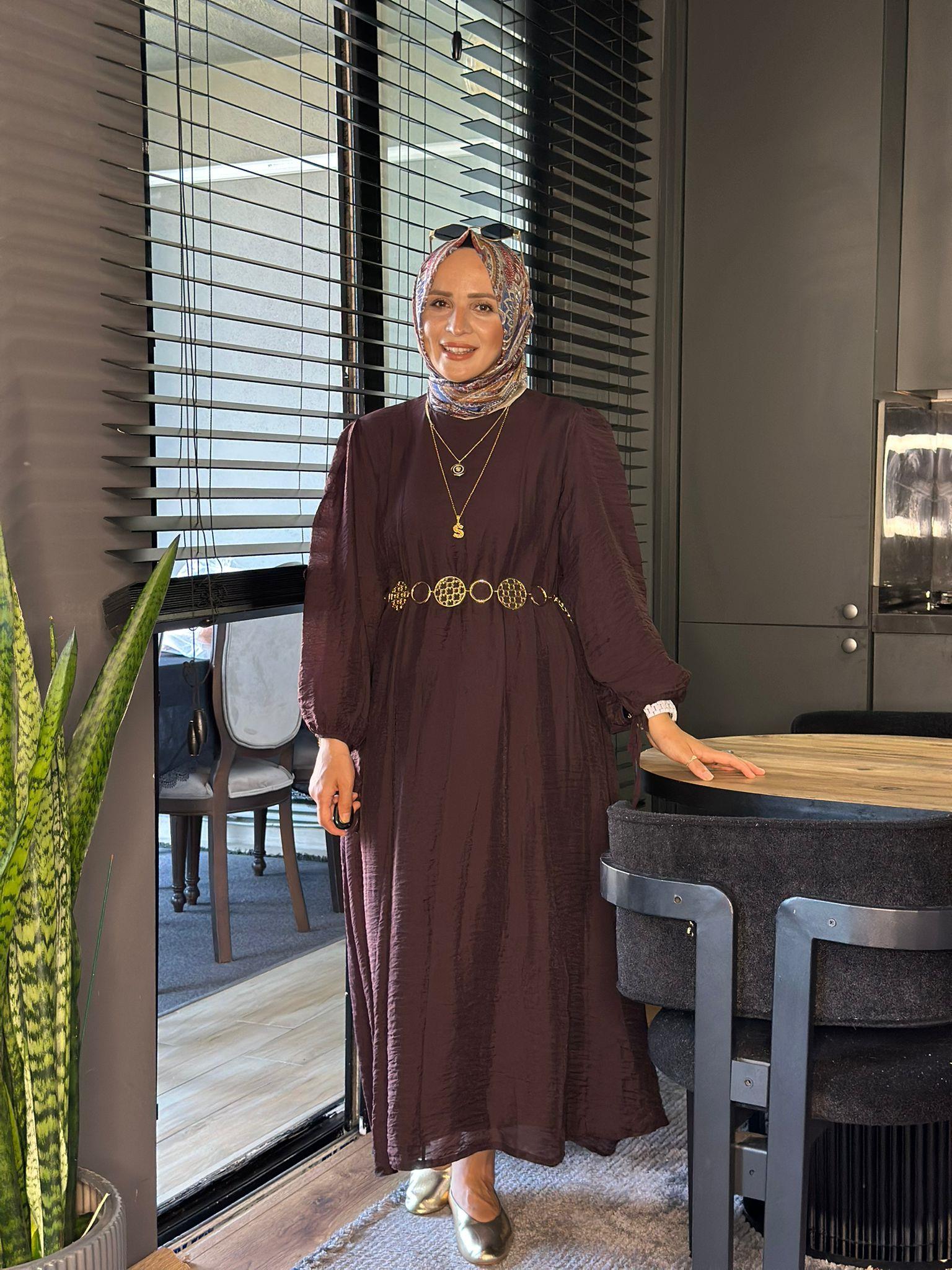 3342 ELİSA ELBİSE ACI KAHVE 