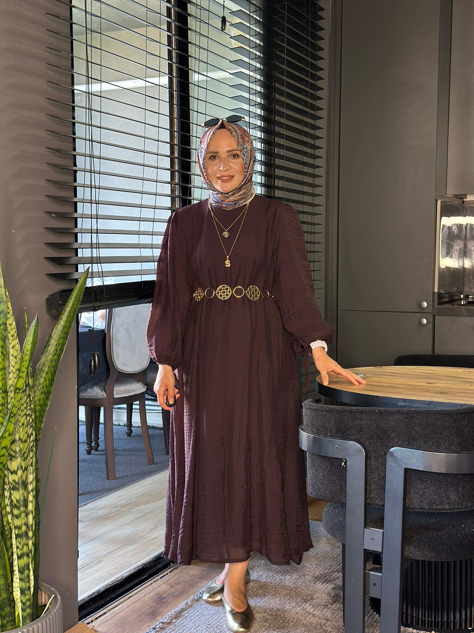 3342 ELİSA ELBİSE ACI KAHVE 