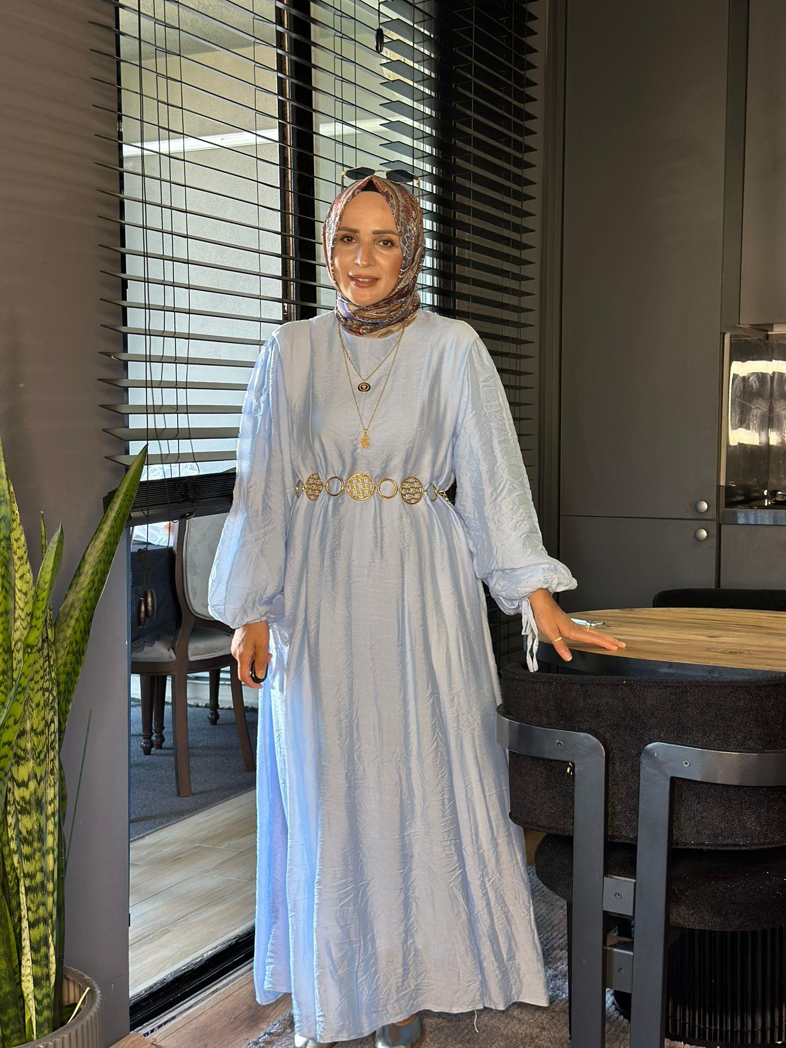 3342 ELİSA ELBİSE BEBE MAVİSİ 