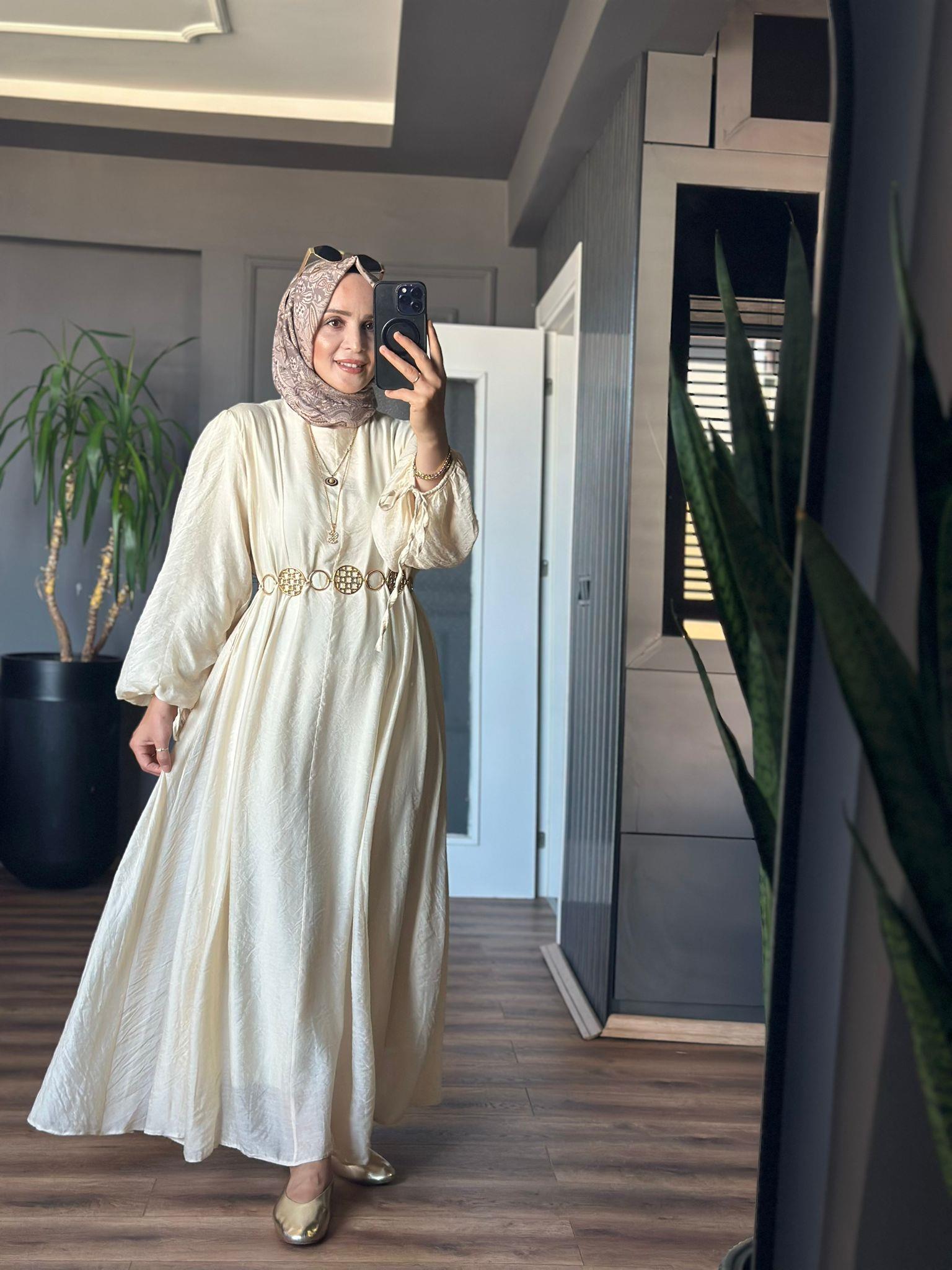 3342 ELİSA ELBİSE BEJ