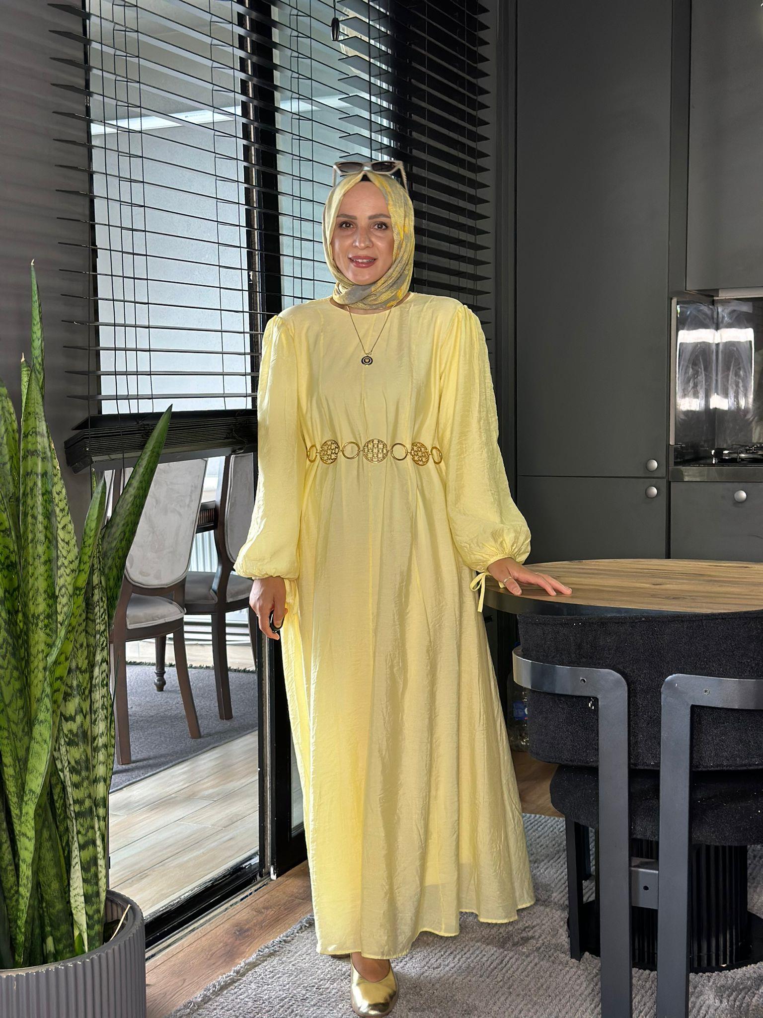 3342 ELİSA ELBİSE SARI