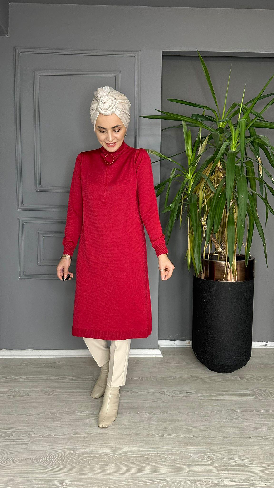 34050 FERMUARLI TRİKO KIRMIZI 