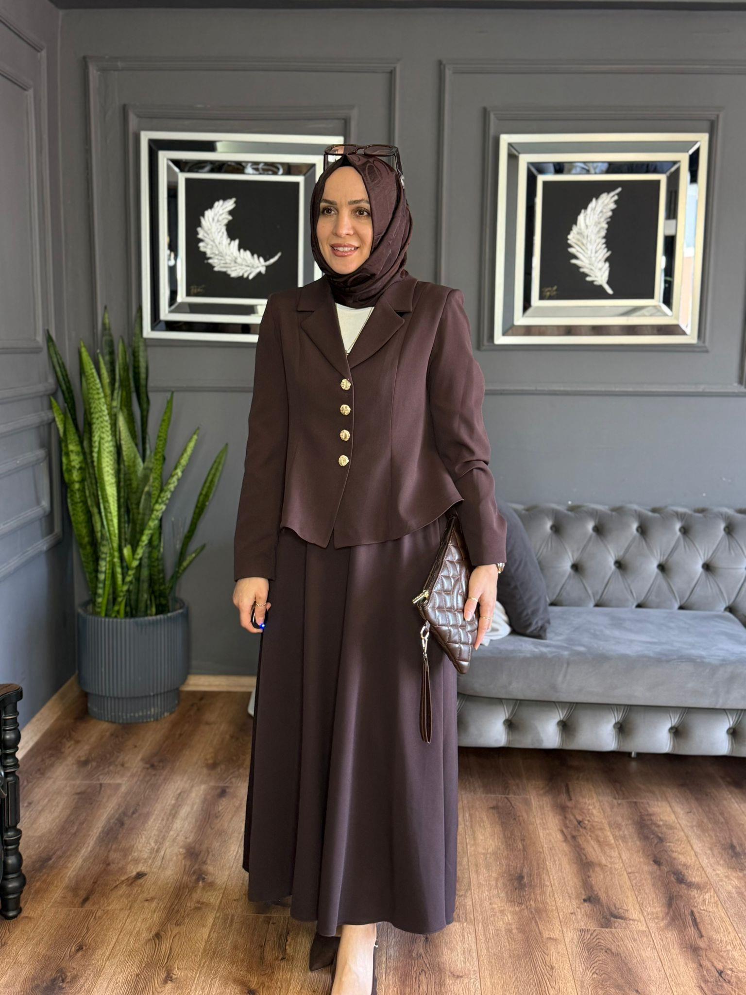 3889 ETEK BLAZER KAHVERENGİ 