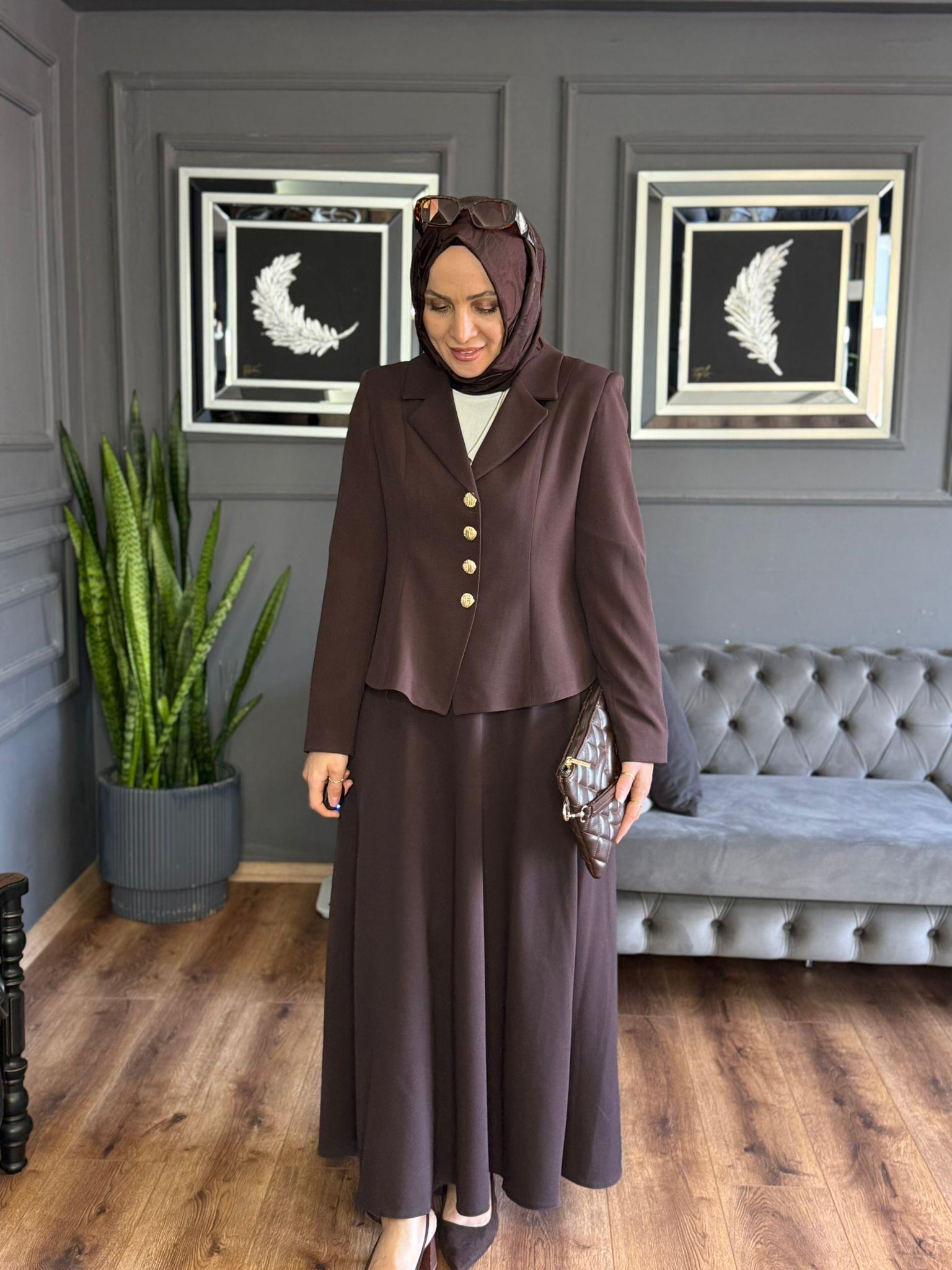 3889 ETEK BLAZER KAHVERENGİ 