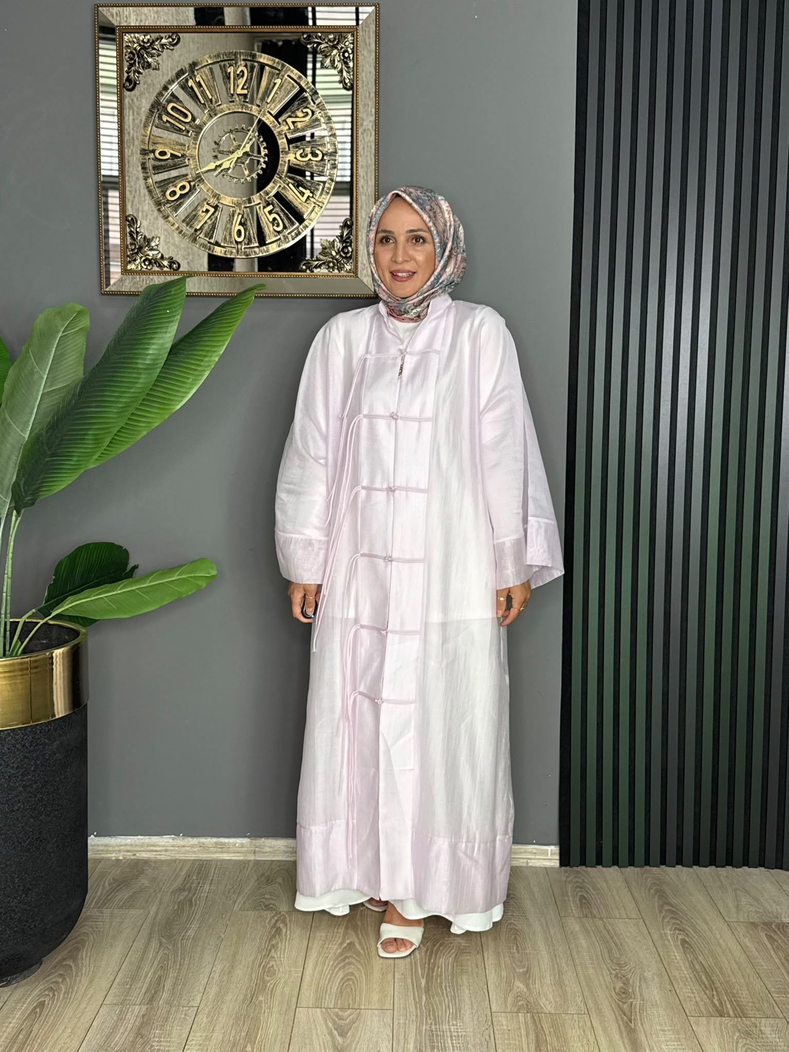 39104 EFSUN UZUN KİMONO LİLA