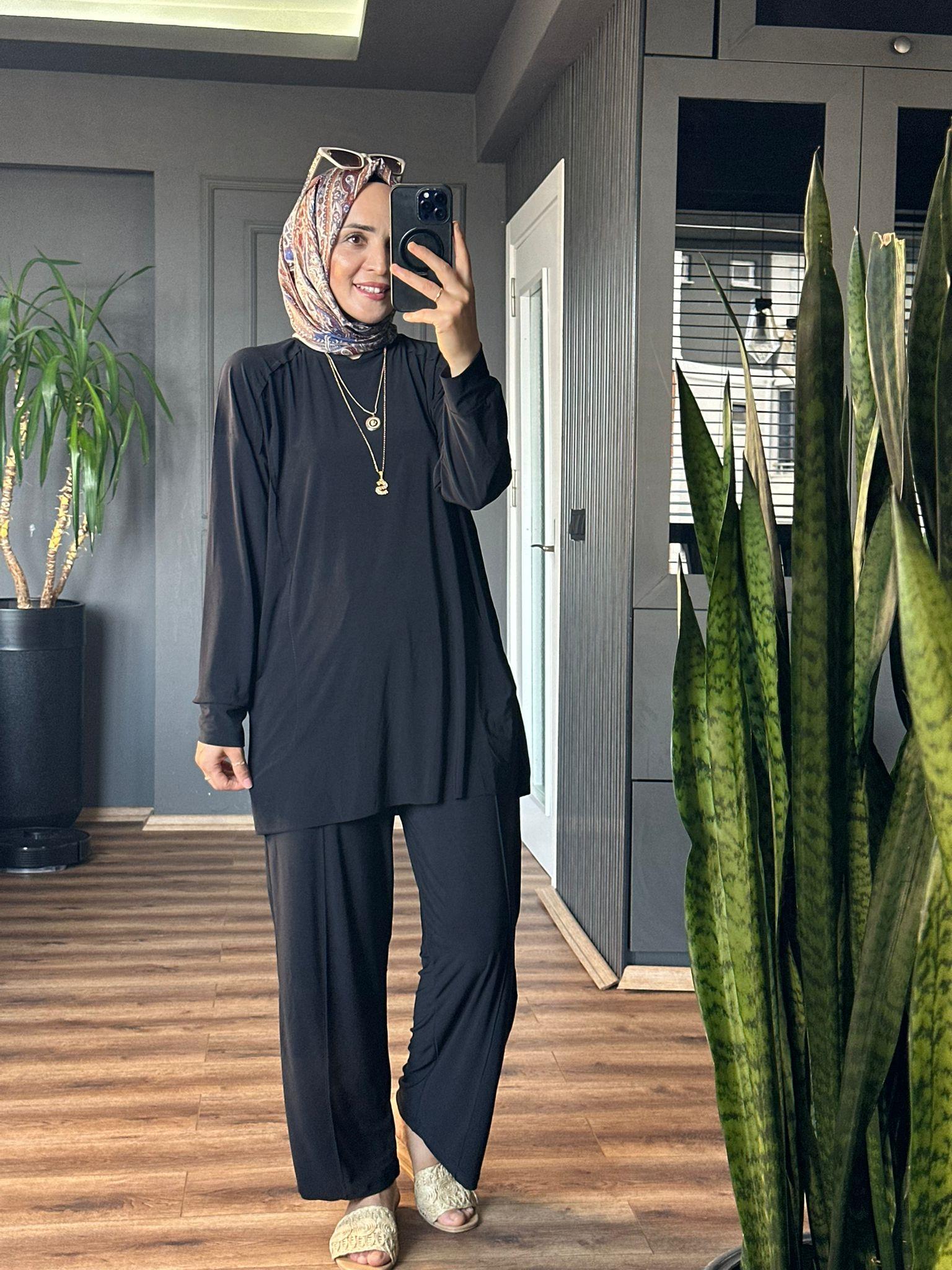 4002 CEPLİ SENDY KUMAŞ SİYAH TAKIM 