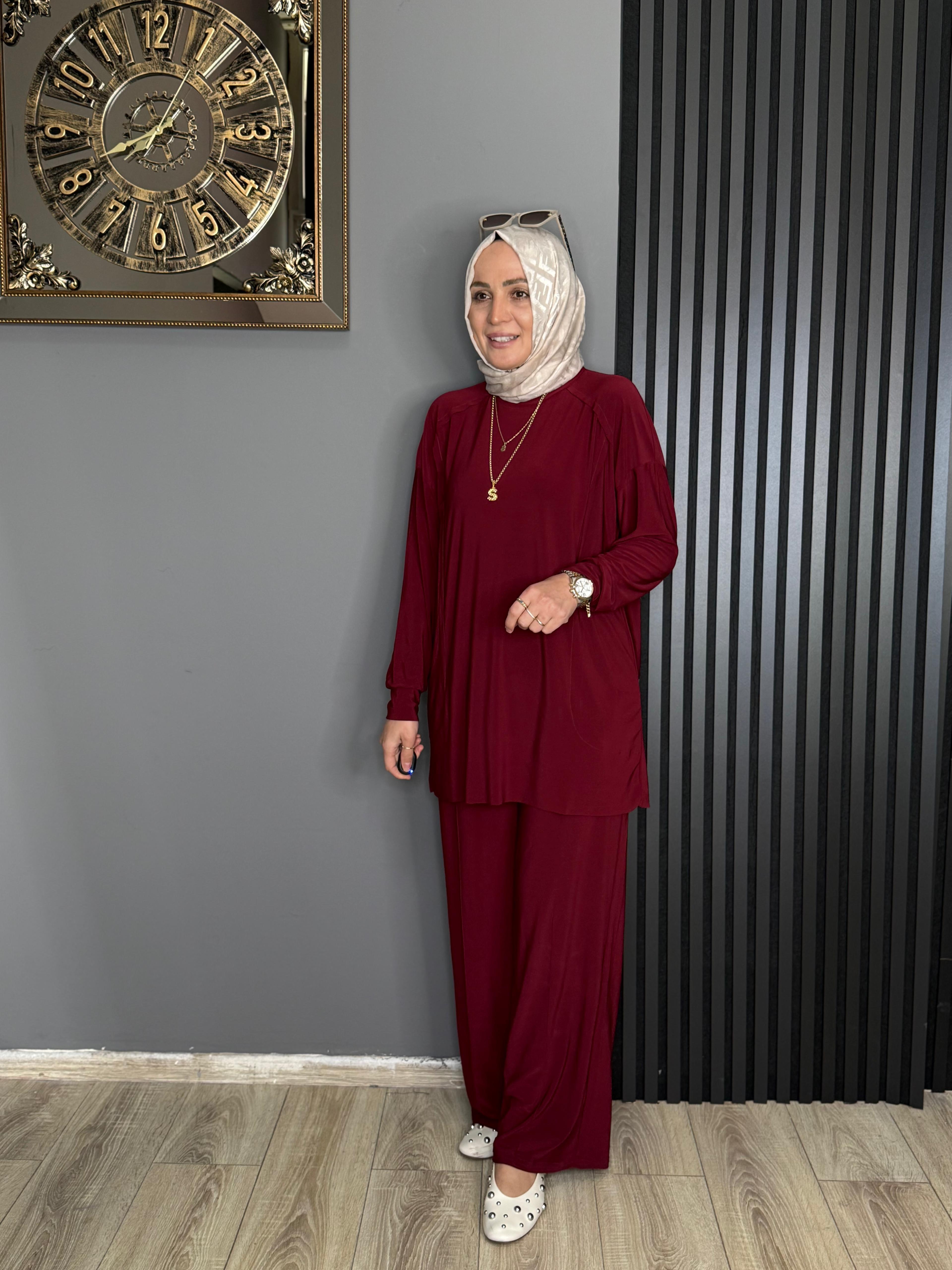 4002 CEPLİ SENDY KUMAŞ TAKIM BORDO 