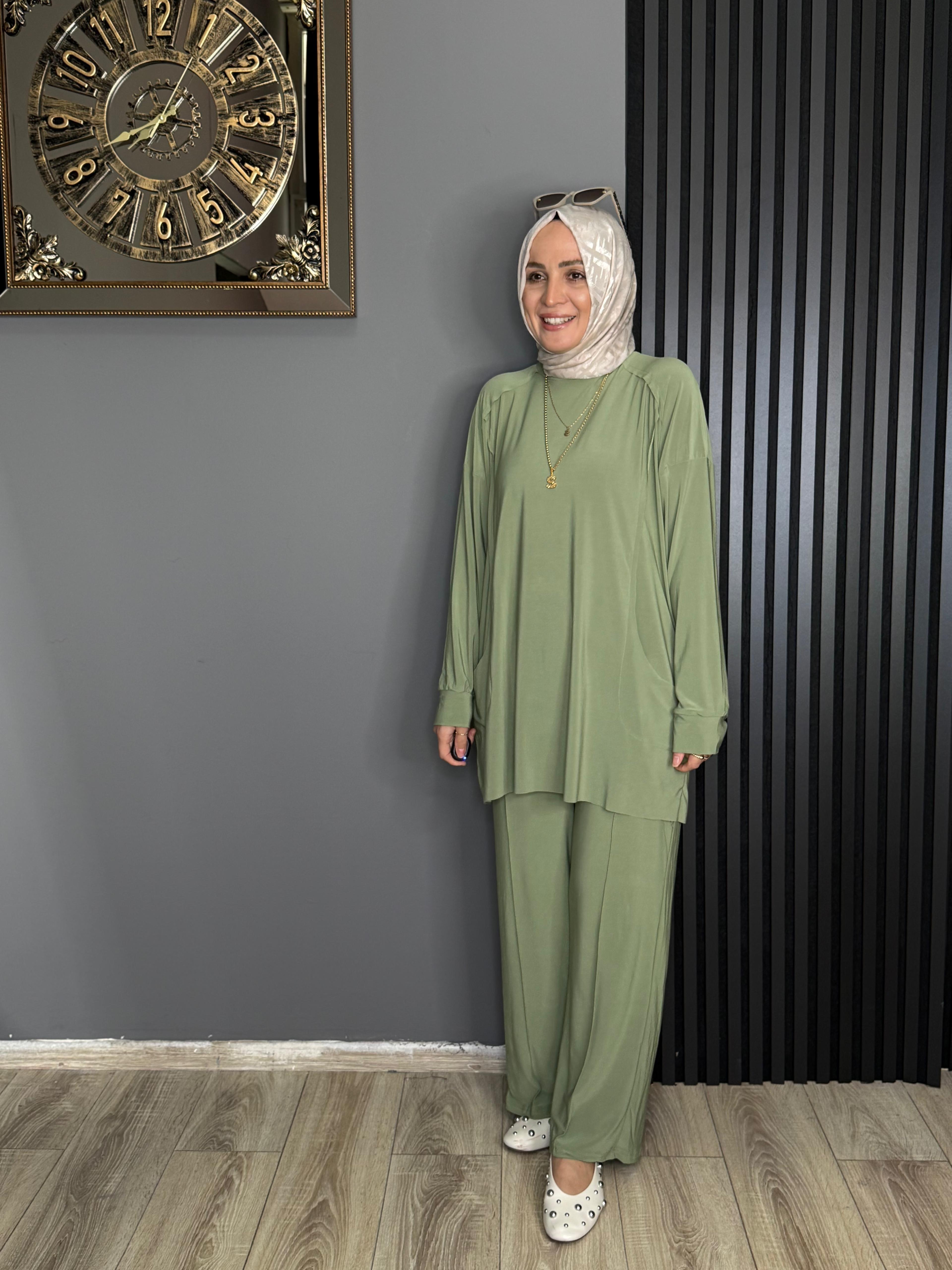 4002 CEPLİ SENDY KUMAŞ TAKIM MİNT YEŞİLİ 