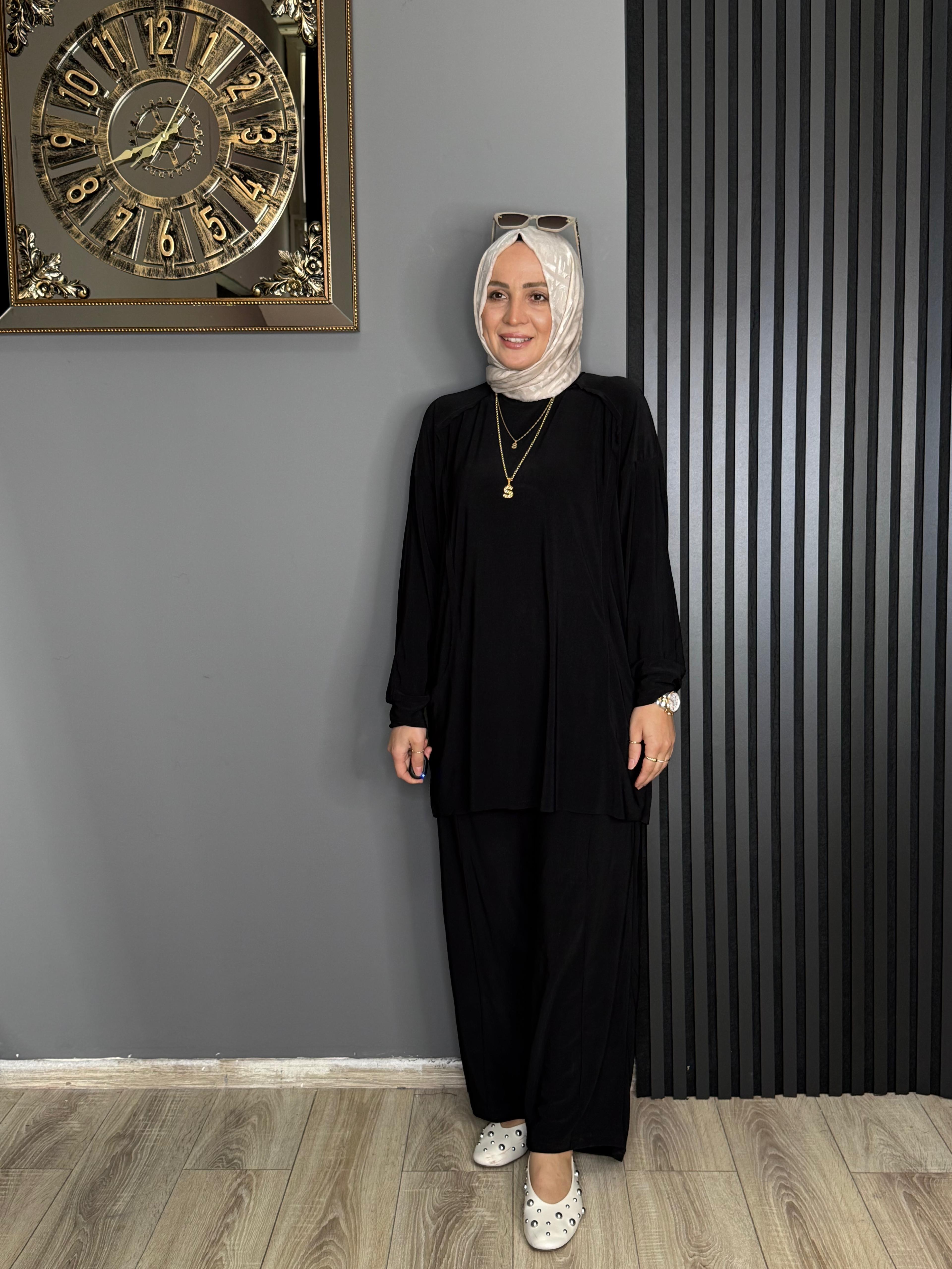 4002 CEPLİ SENDY KUMAŞ TAKIM SİYAH 