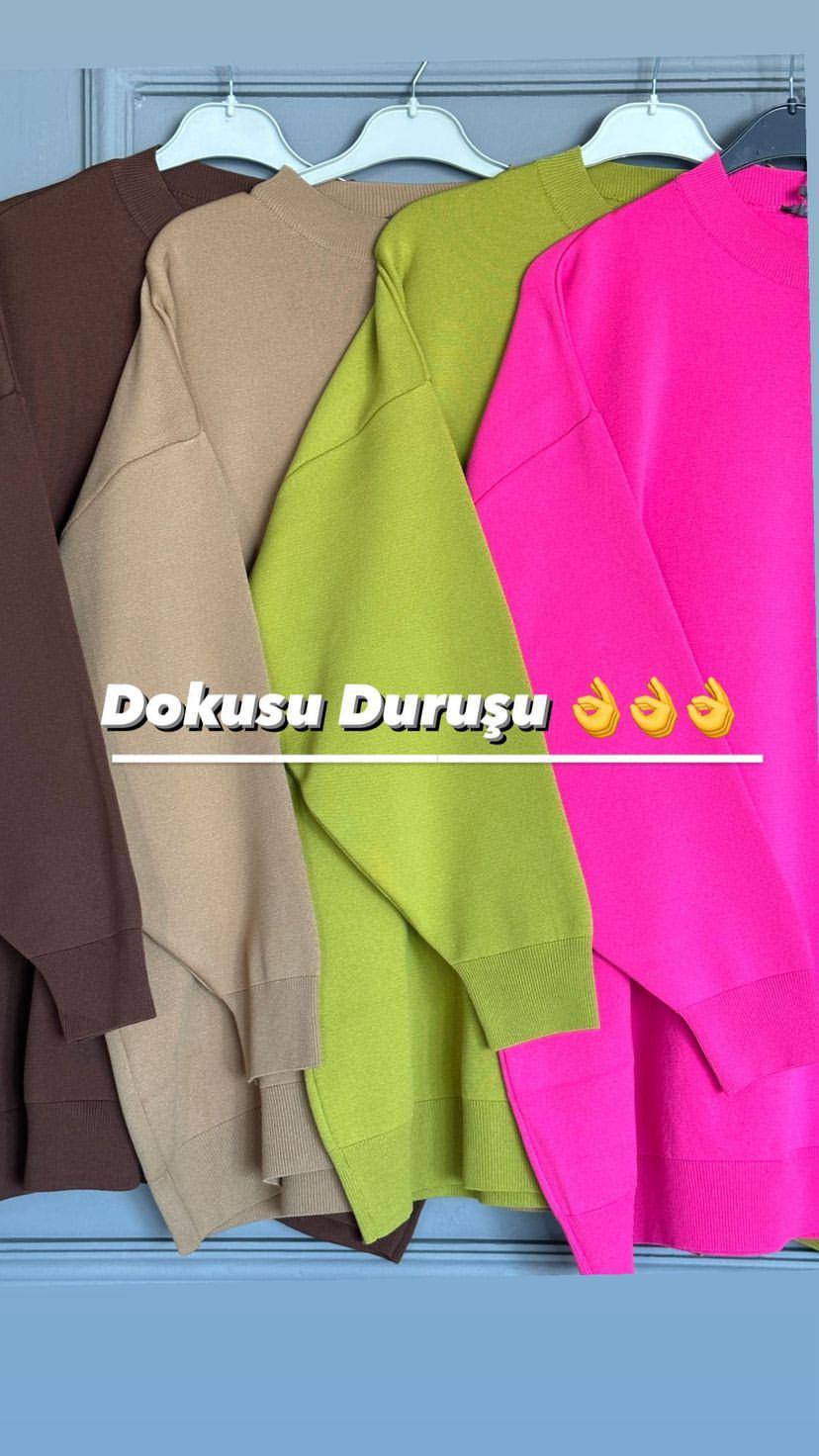 40470 OVERSİZE TRİKO  BEJ