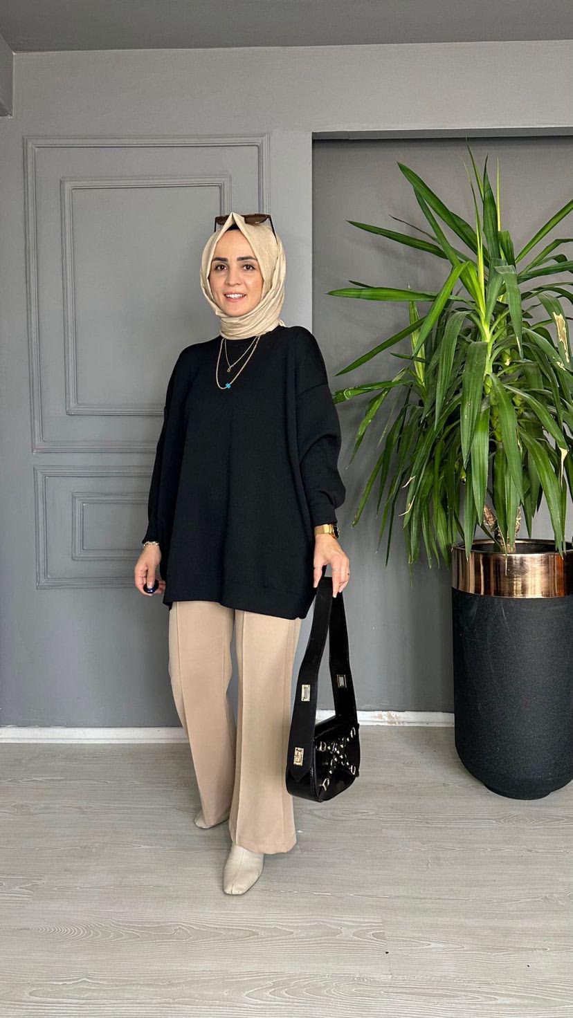 40470 OVERSİZE TRİKO SİYAH