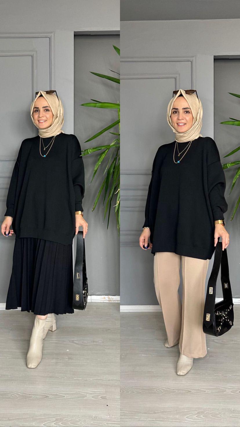 40470 OVERSİZE TRİKO SİYAH