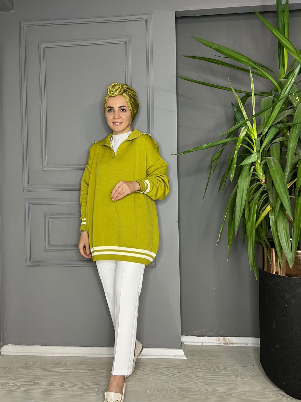 40643 TRİKO KAZAK YAĞ YEŞİL