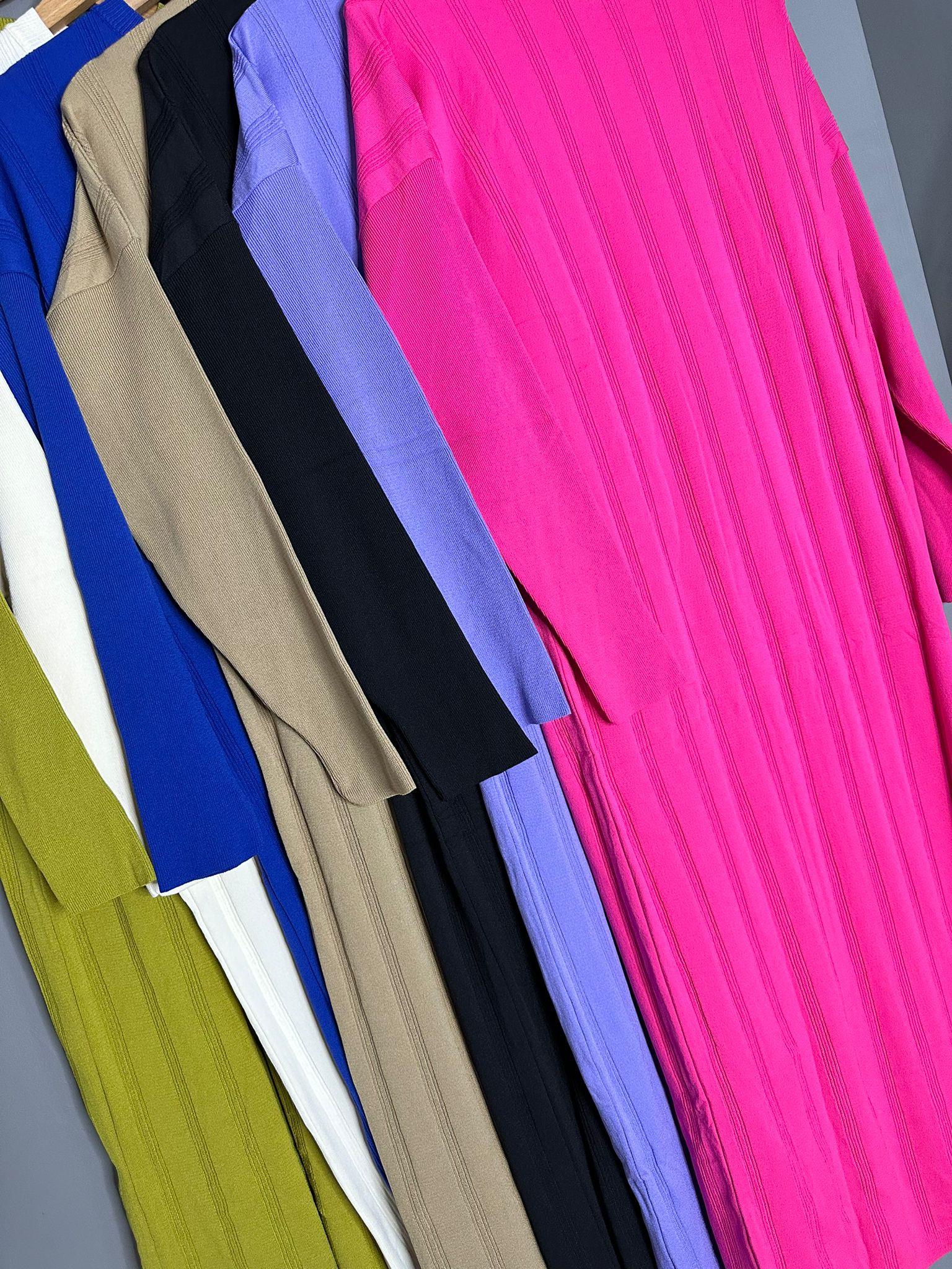 40730 MERSERİZE TRİKO ELBİSE KREM