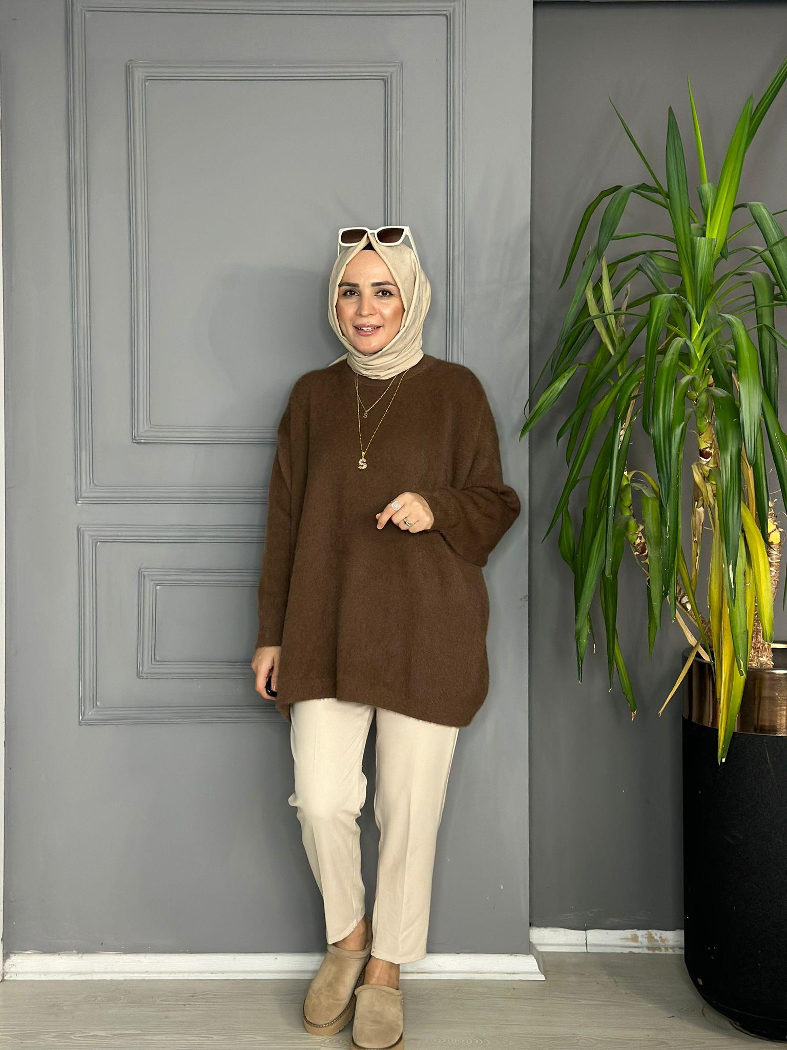 40807 SALAŞ MASSİ MODEL KAZAK KAHVERENGİ 