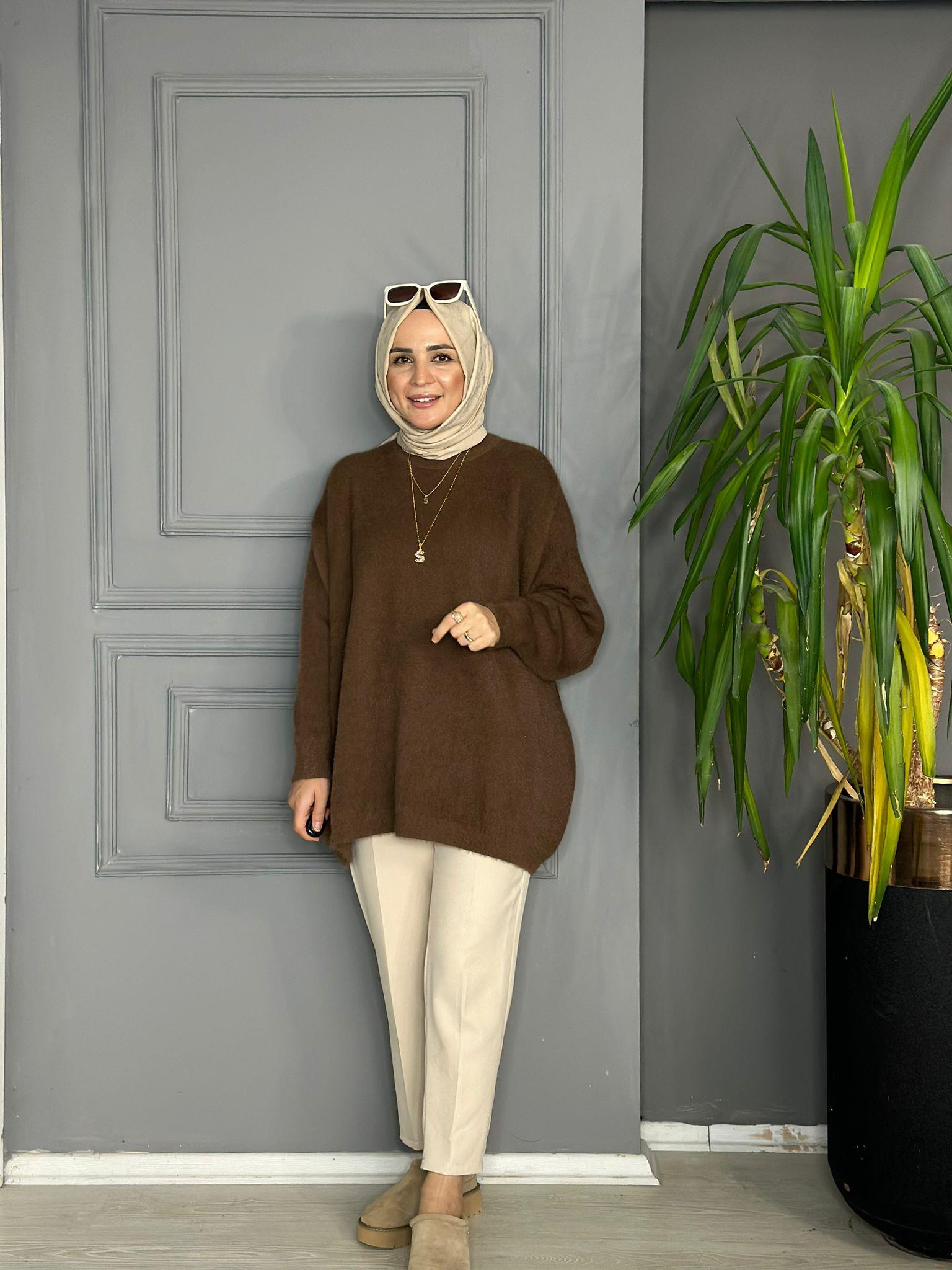 40807 SALAŞ MASSİ MODEL KAZAK KAHVERENGİ 