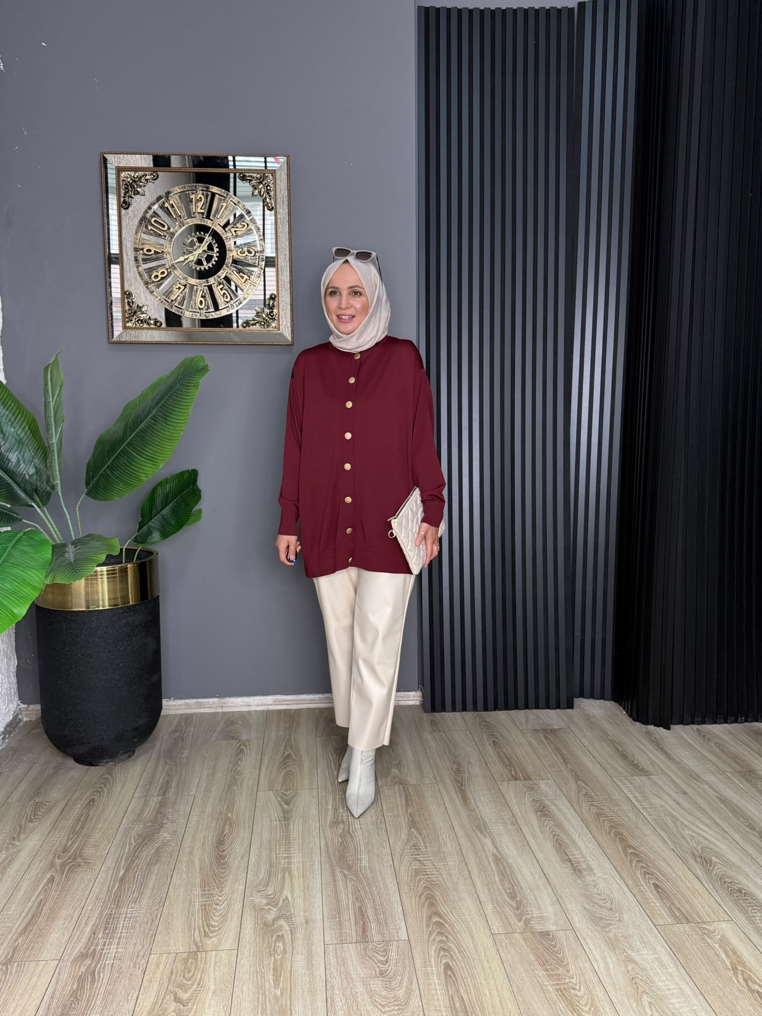 40969 MERSERİZE HIRKA BORDO STD 