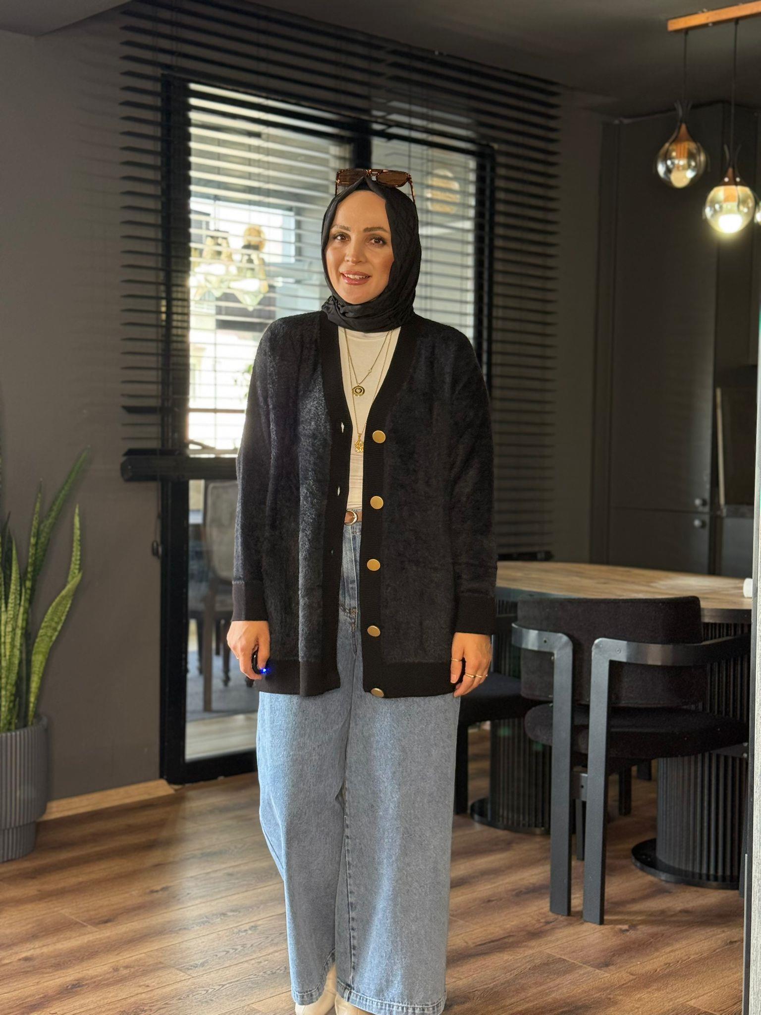 41010 PELUŞ HIRKA SİYAH STD