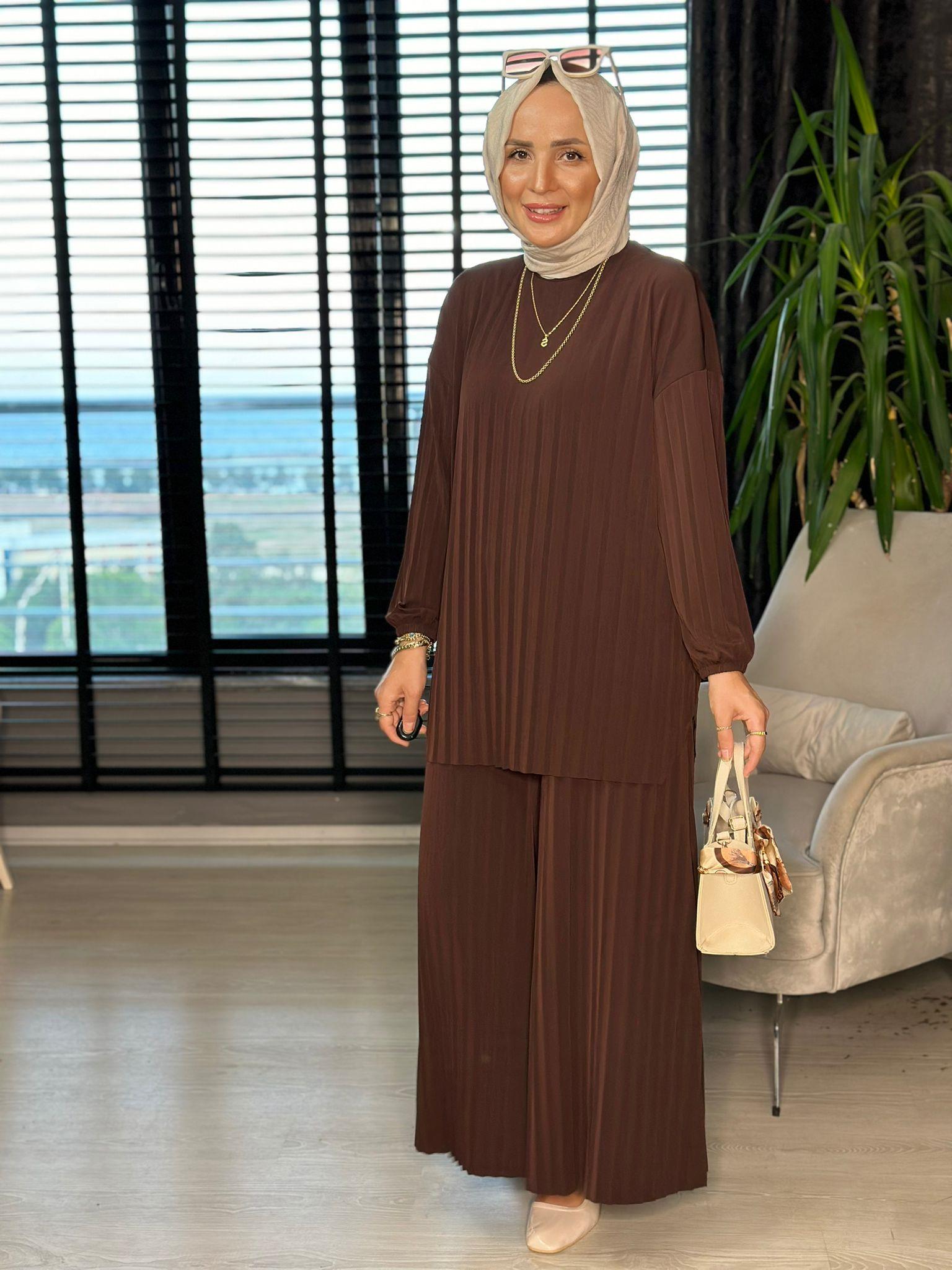 4150 PİLELİ PANTOLON TAKIM ACI KAHVE 