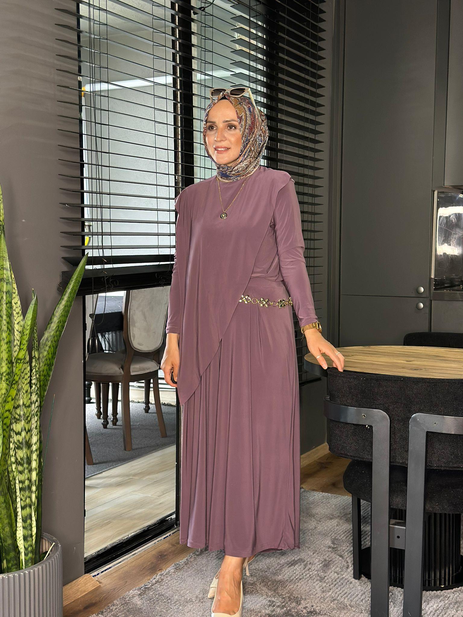 4214 ASİMETRİK SANDY TAKM MOR S-M