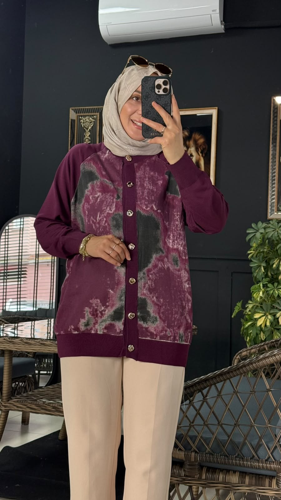 44227 ALACALI MERSERİZE HIRKA BORDO