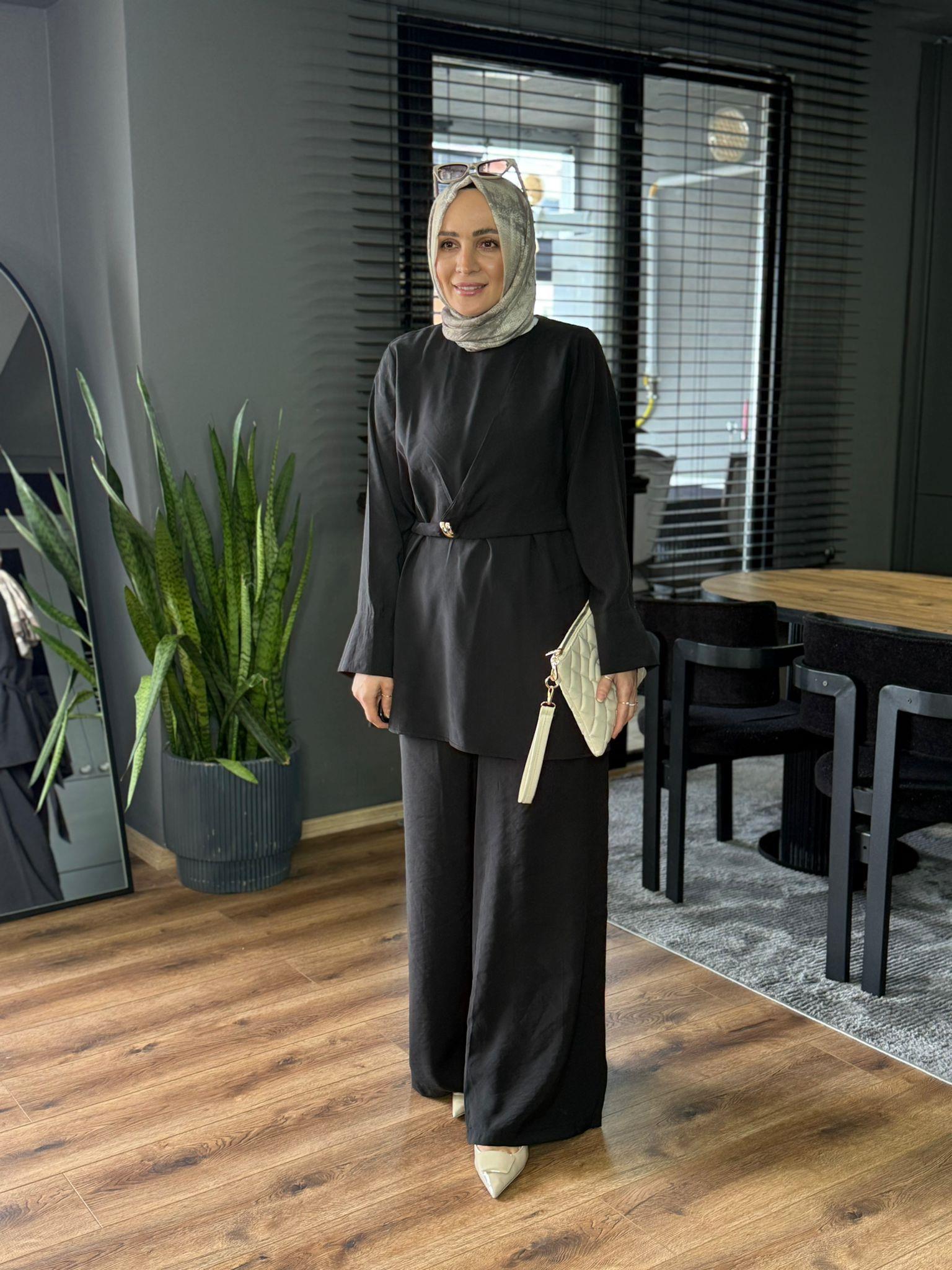 4597 ÇAPRAZ DETAY TAKIM SİYAH 