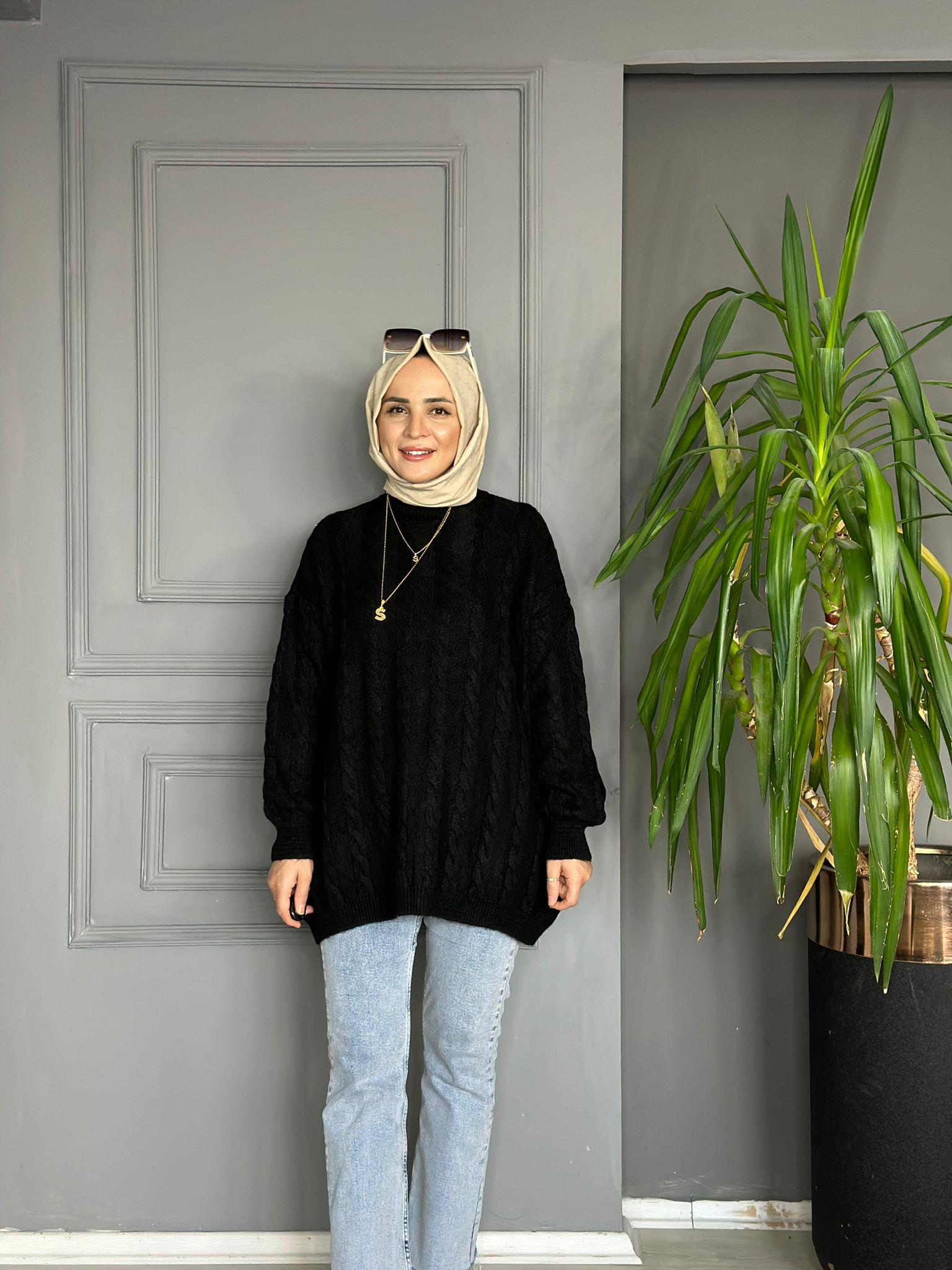 50590 YUMOŞ ÖRGÜ KAZAK SİYAH