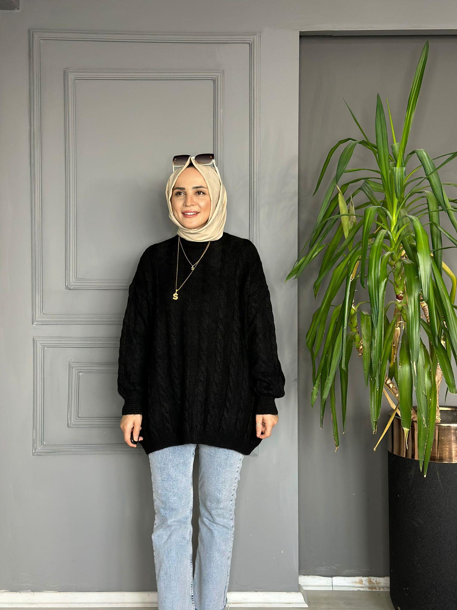 50590 YUMOŞ ÖRGÜ KAZAK SİYAH